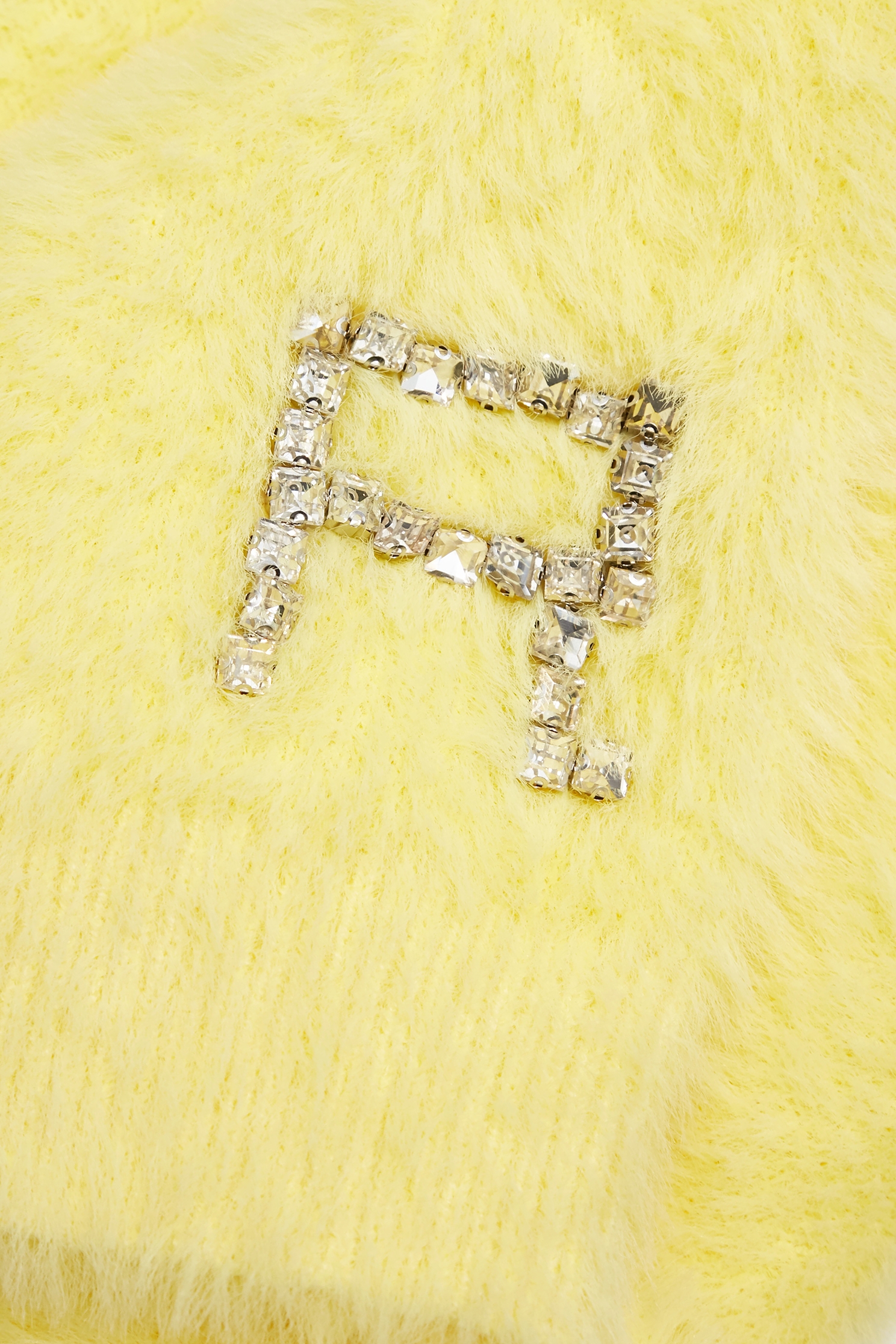 Pale Yellow Turtle Neck Faux Fur TopPale Yellow Turtle Neck Faux Fur Top,Tops,Season (SS) Look,Knitted,Knitted tops