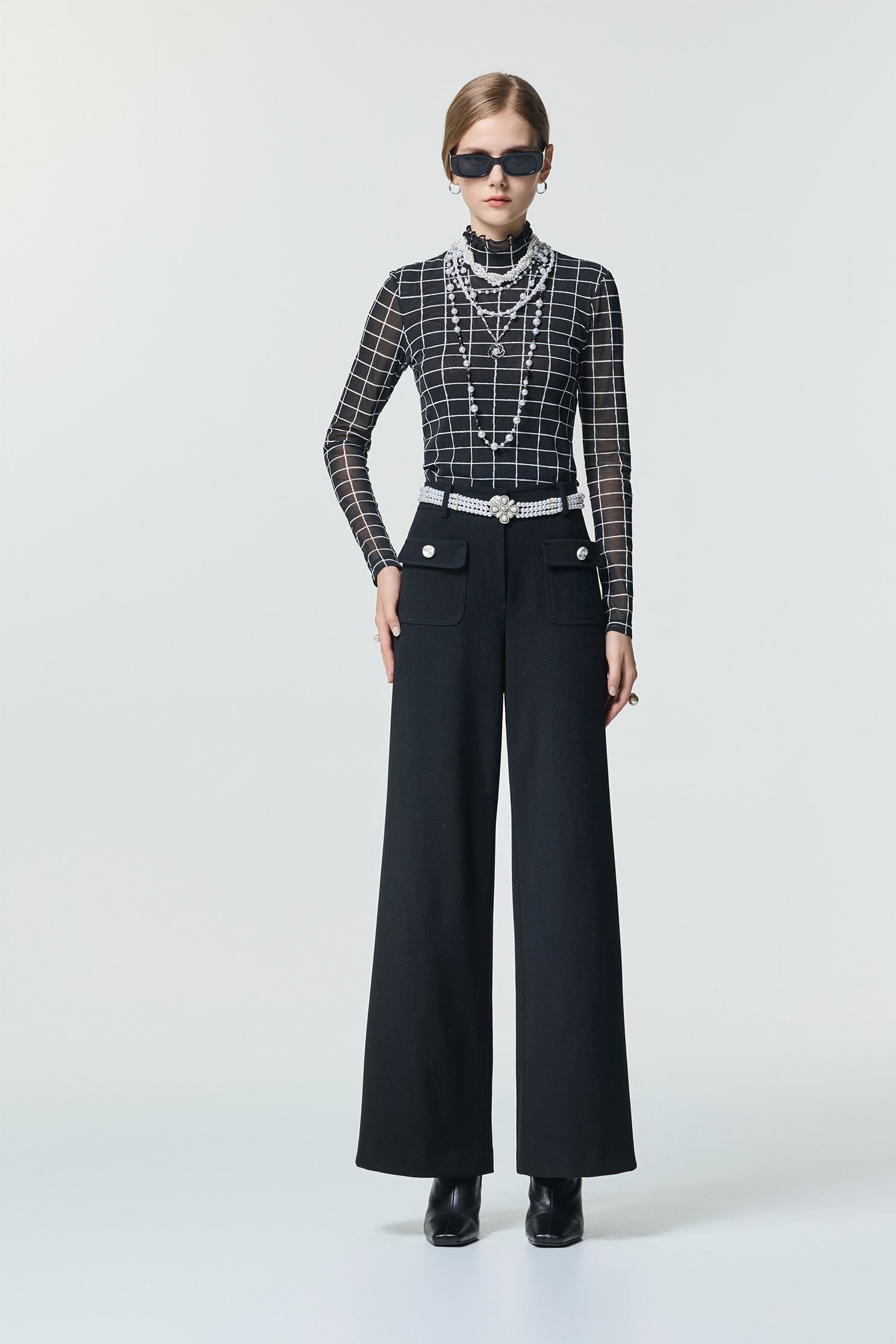 Classic Checkered Turtleneck topClassic Checkered Turtleneck top,Tops,Under shirts,Season (SS) Look