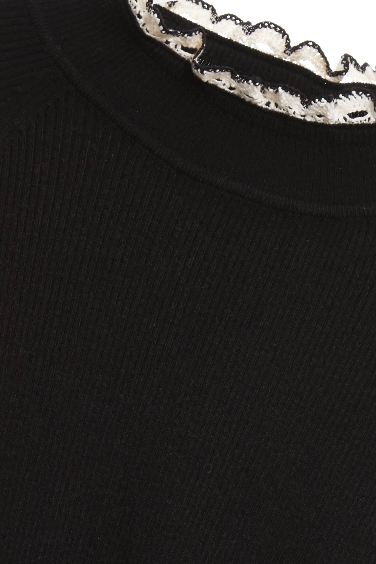 Ruffle Trim Detail Long Sleeve Knit TopRuffle Trim Detail Long Sleeve Knit Top,Tops,Season (SS) Look,Knitted,Knitted tops,black tops