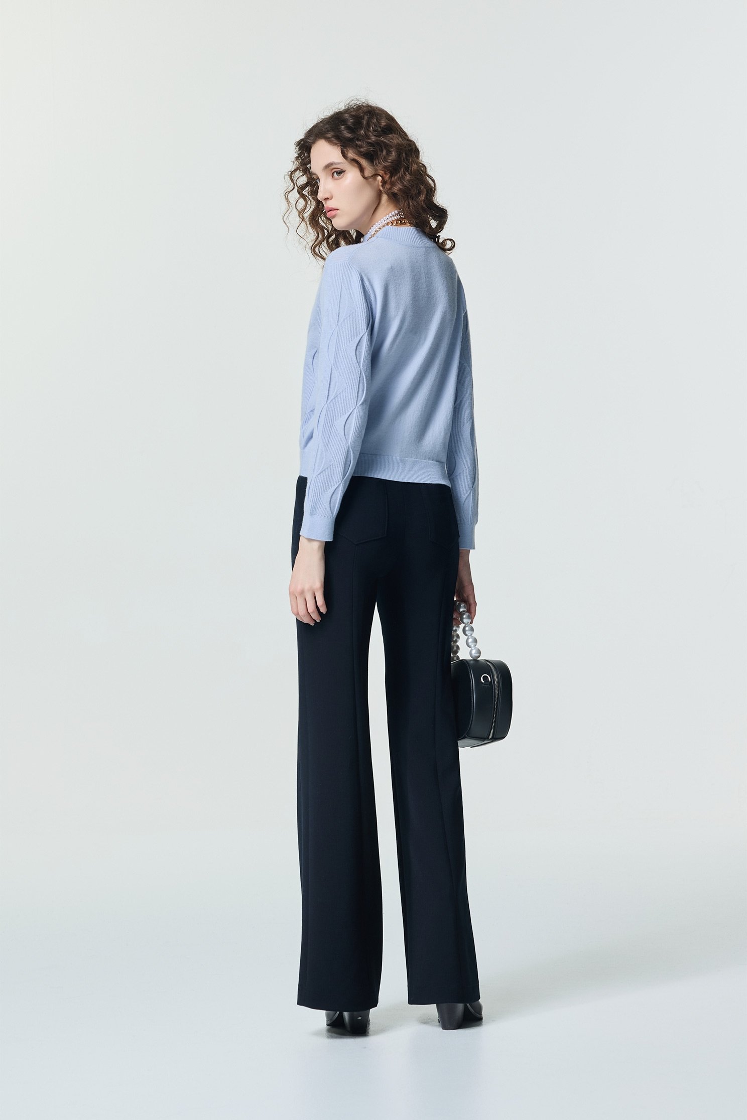 Wave Pattern Long Sleeve Knit TopWave Pattern Long Sleeve Knit Top,Tops,Season (SS) Look,Knitted,Knitted tops