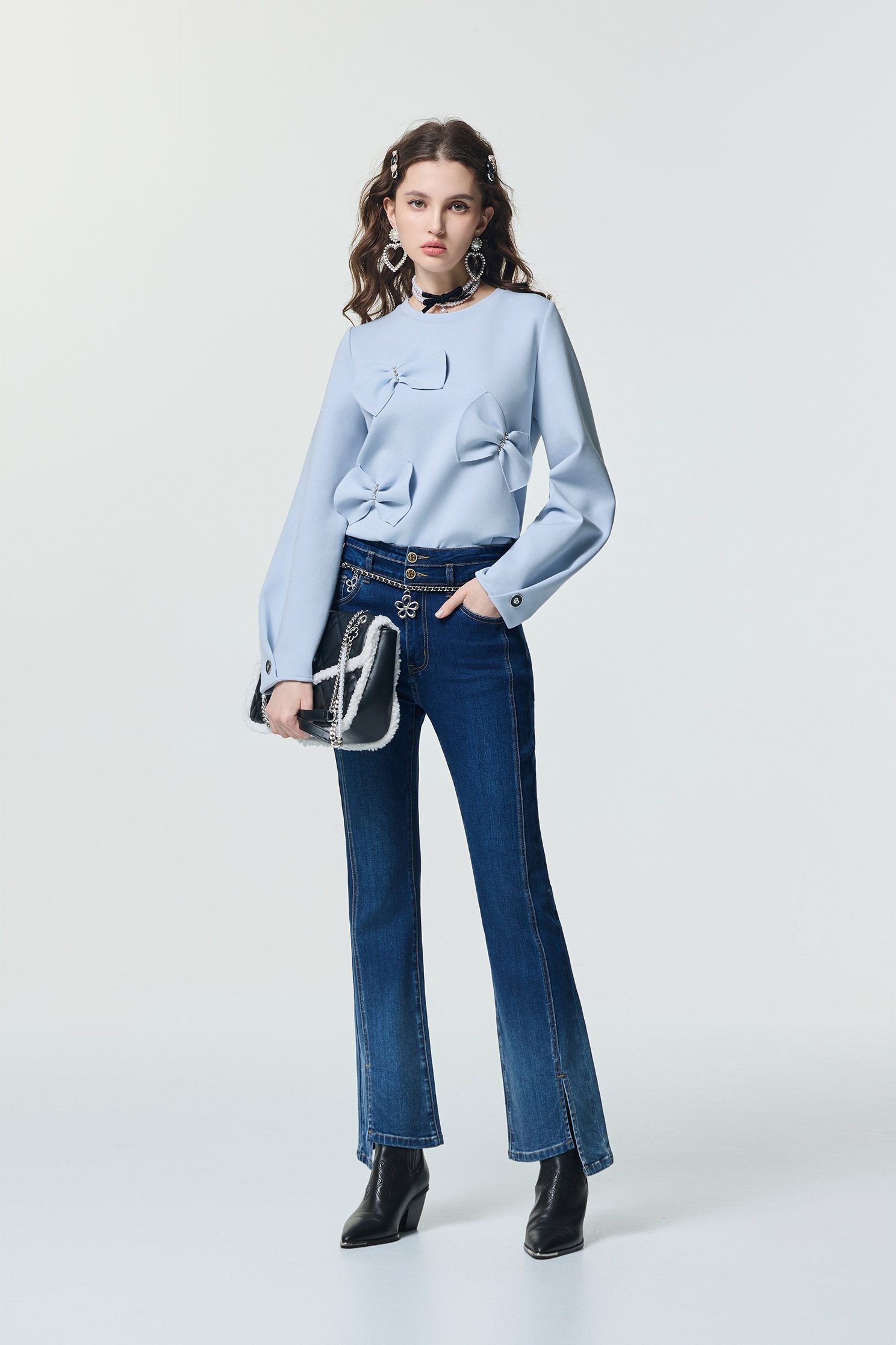 Bow Detail Long Sleeve TopBow Detail Long Sleeve Top,Tops,Season (SS) Look,bows