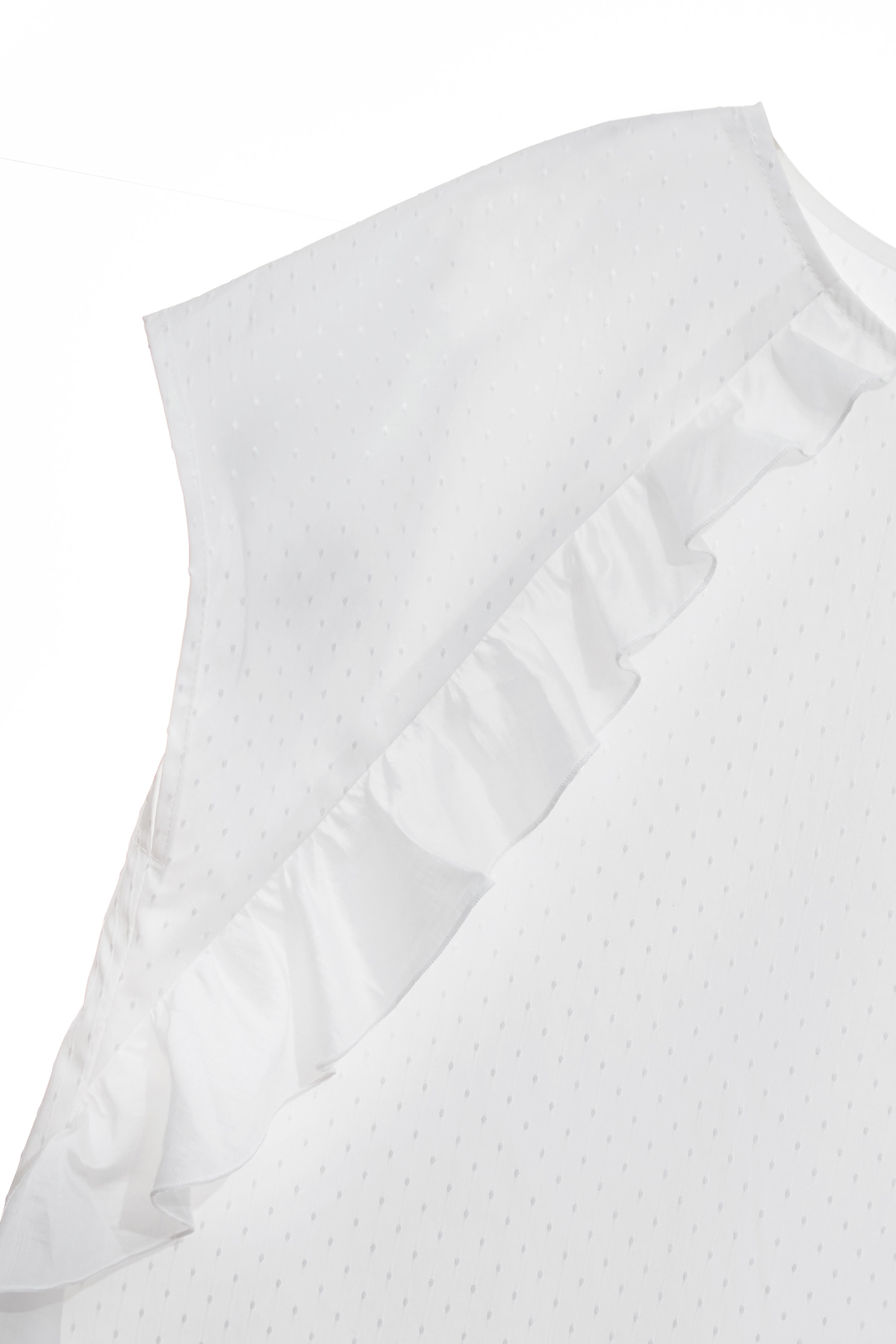 Ruffle Trim Detail Short Sleeve TopRuffle Trim Detail Short Sleeve Top,Tops,Season (SS) Look,White tops