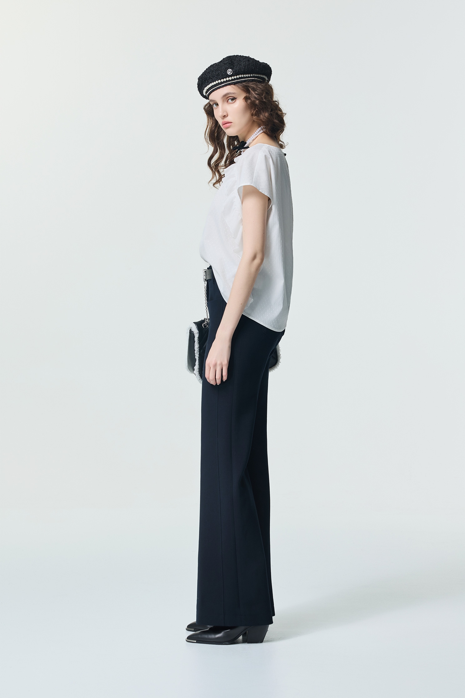 Ruffle Trim Detail Short Sleeve TopRuffle Trim Detail Short Sleeve Top,Tops,Season (SS) Look,White tops