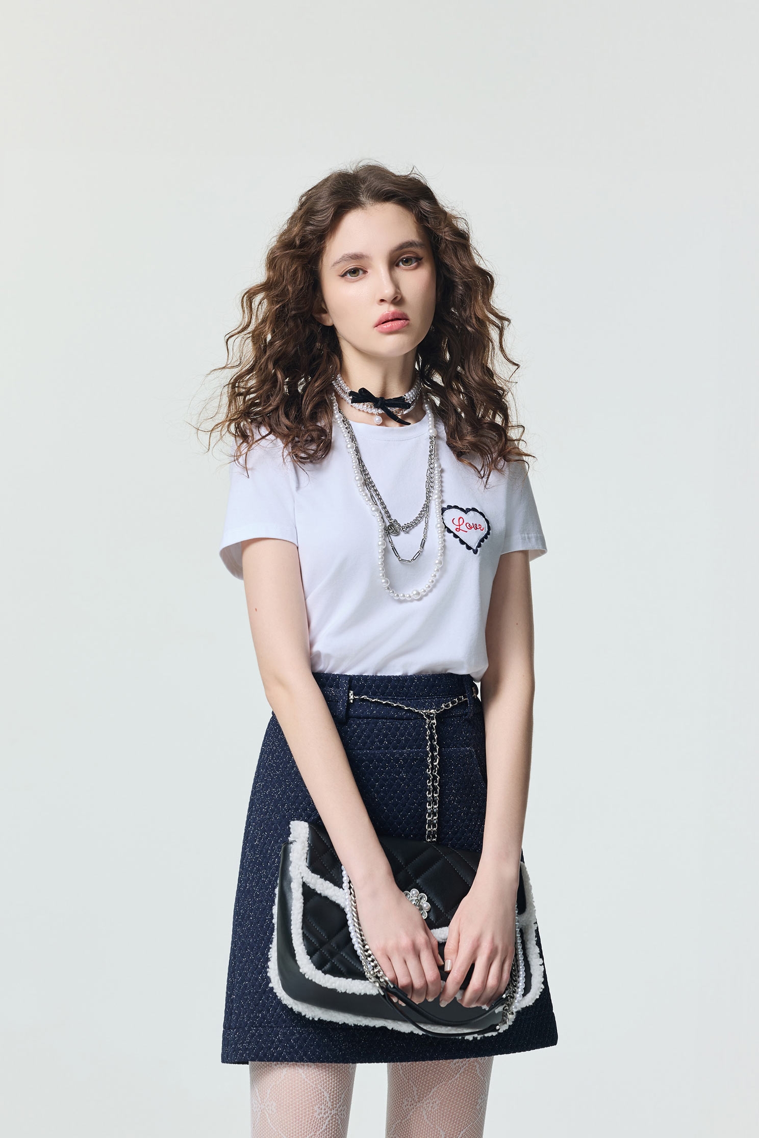 Heart Logo Short Sleeve TeeHeart Logo Short Sleeve Tee,T-shirts,Tops,Embroidered,Season (SS) Look,White tops