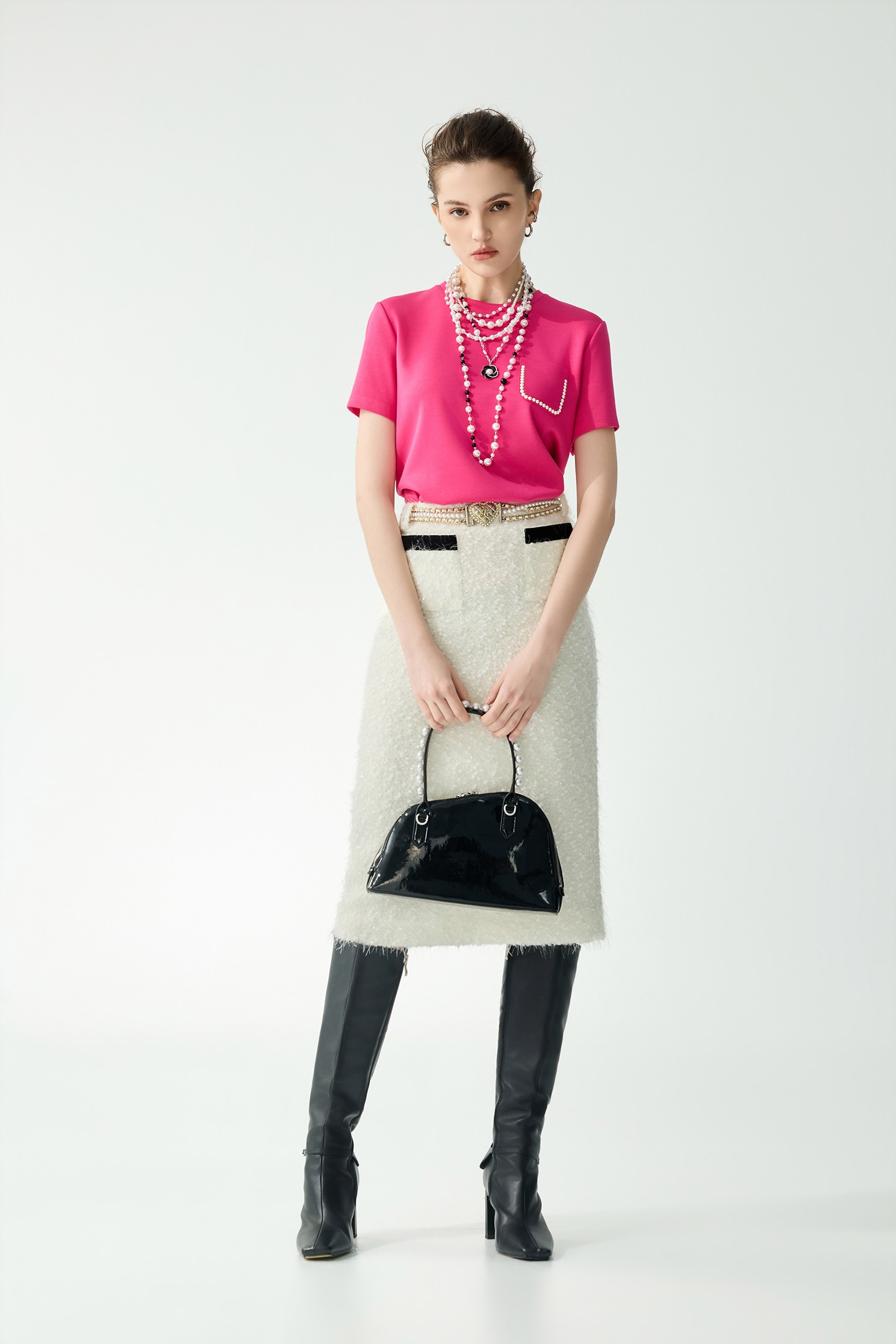 Front Patch Pocket Magenta Pink TeeFront Patch Pocket Magenta Pink Tee,T-shirts,Tops,Season (SS) Look,pearl