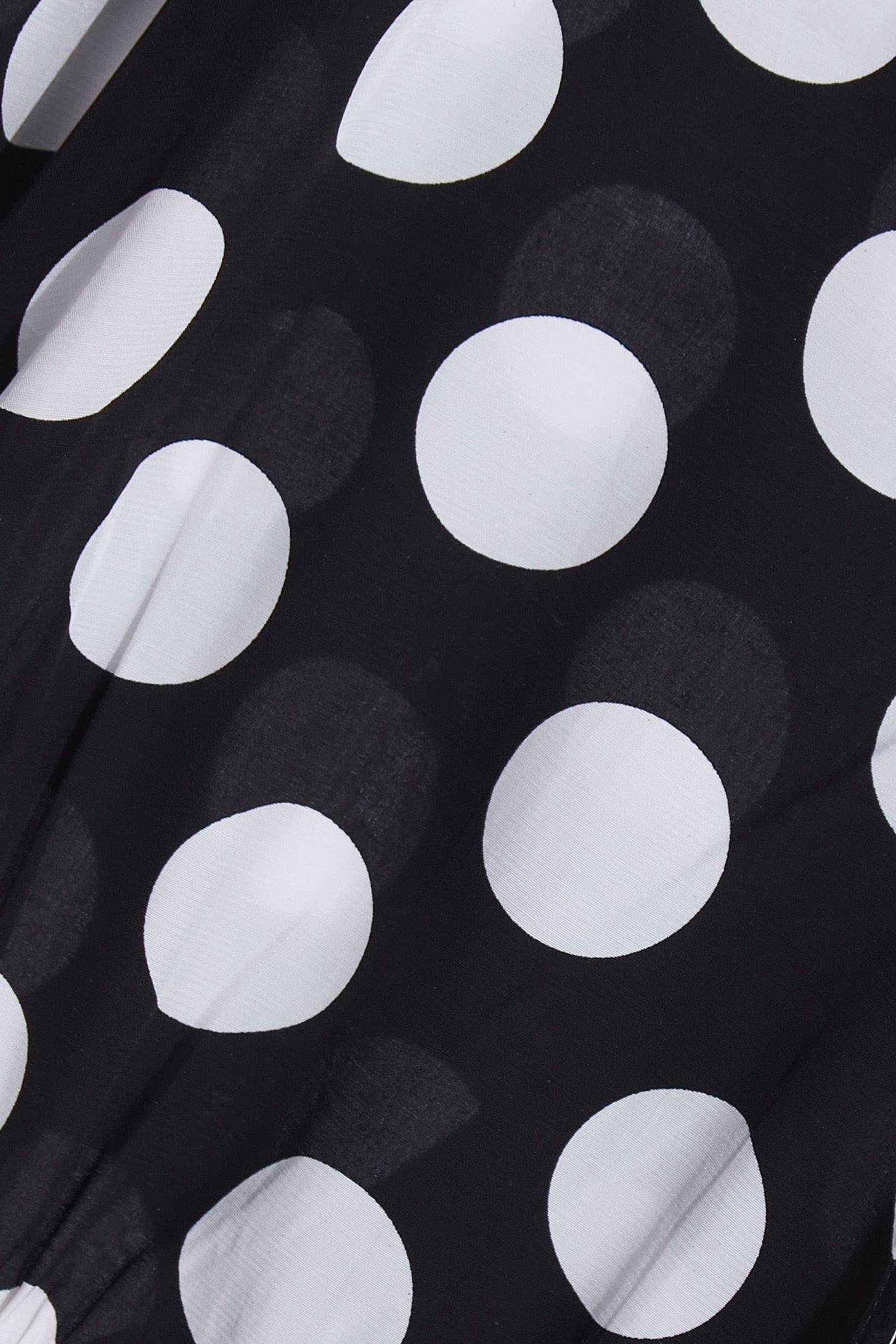 Polka Dot Wrap BlouseBlack and white dot top with wrinkled hem,V-Neck T shirts,Tops,Rayon,Season (SS) Look,Trends