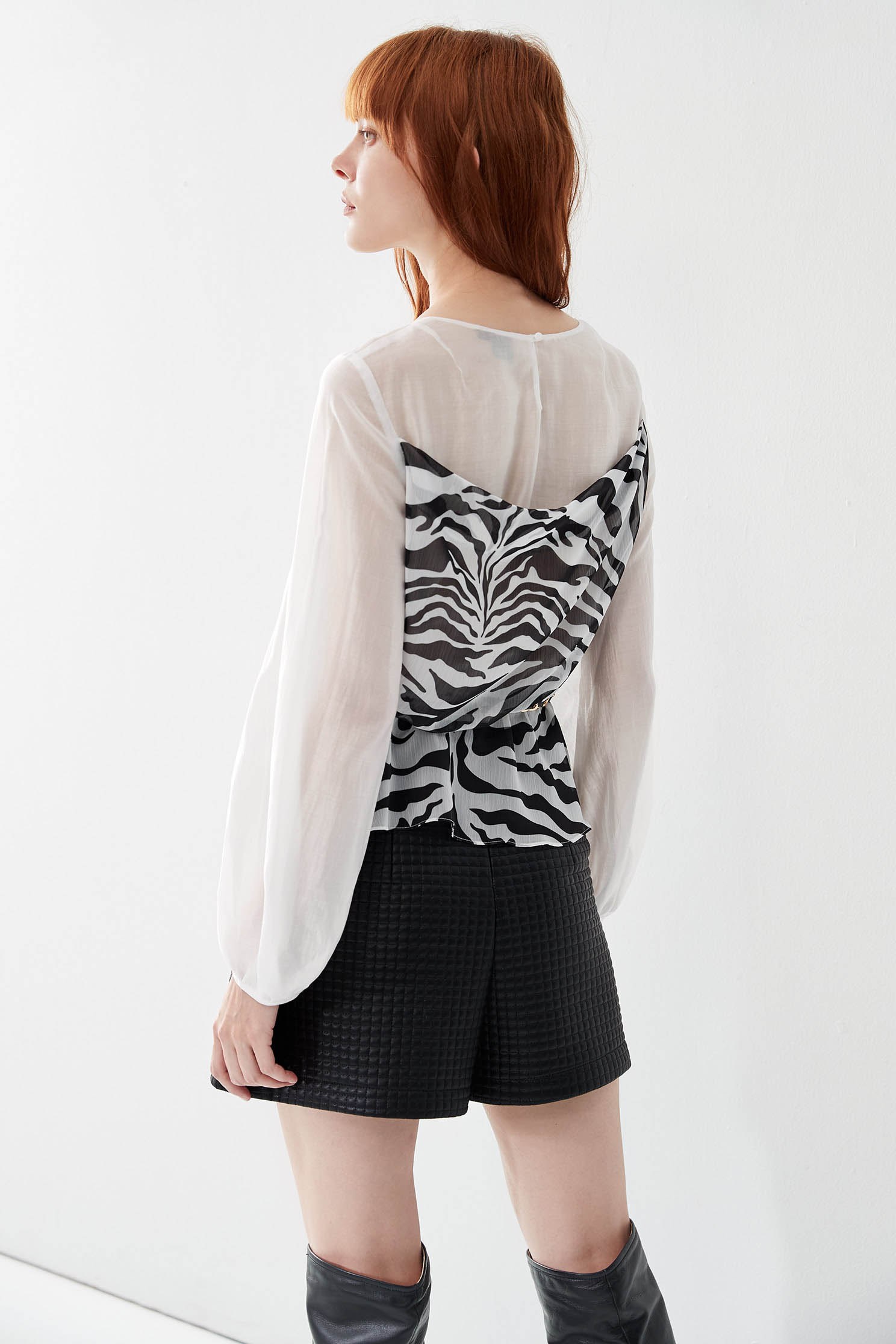 Zebra Print Chiffon TopChiffon top with zebra print,Tops,Season (AW) Look,Chiffon