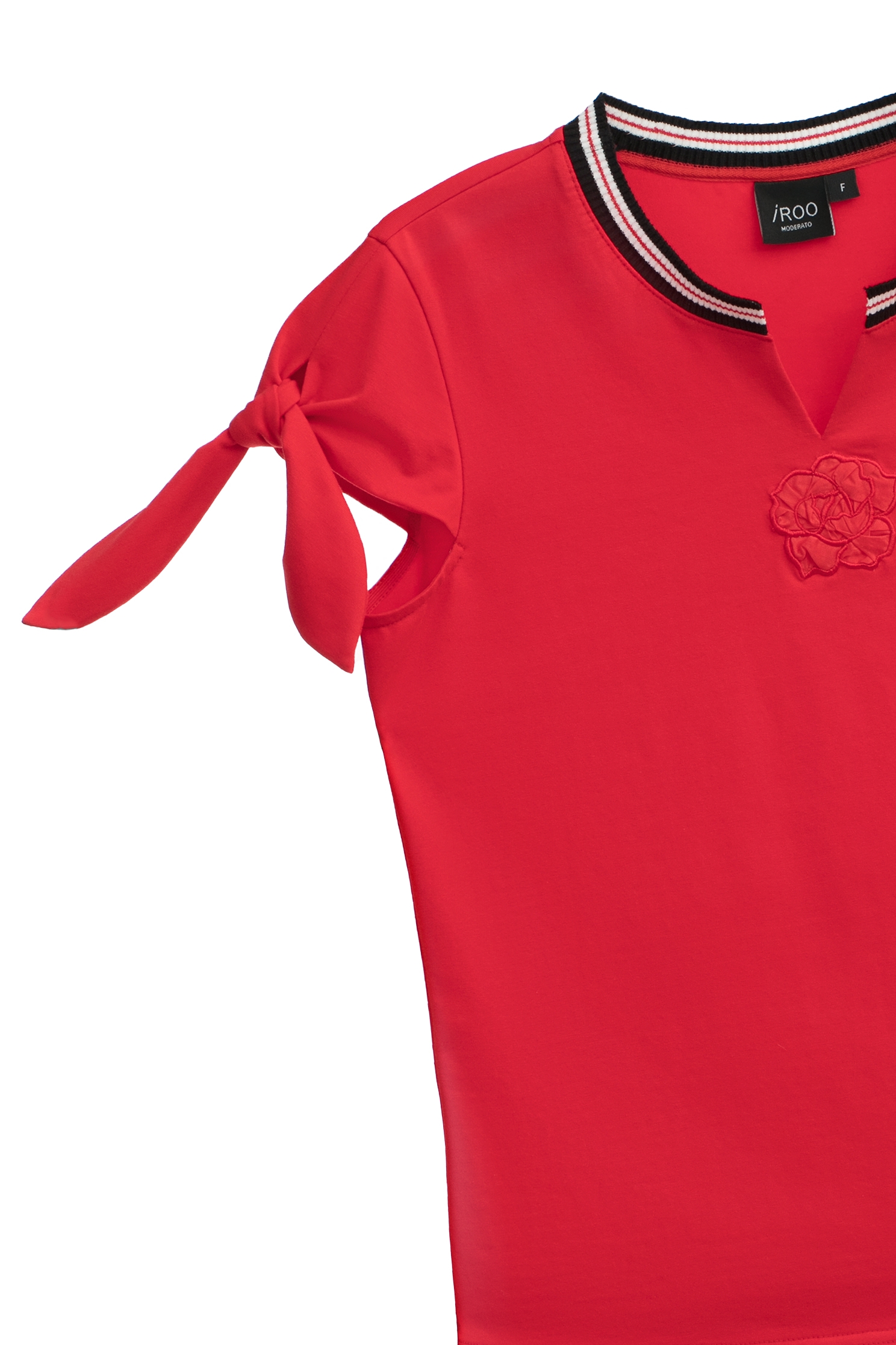 Short Sleeve Tee With Side Bow DetailShort Sleeve Tee With Side Bow Detail,Tops,Season (SS) Look,Embroidered