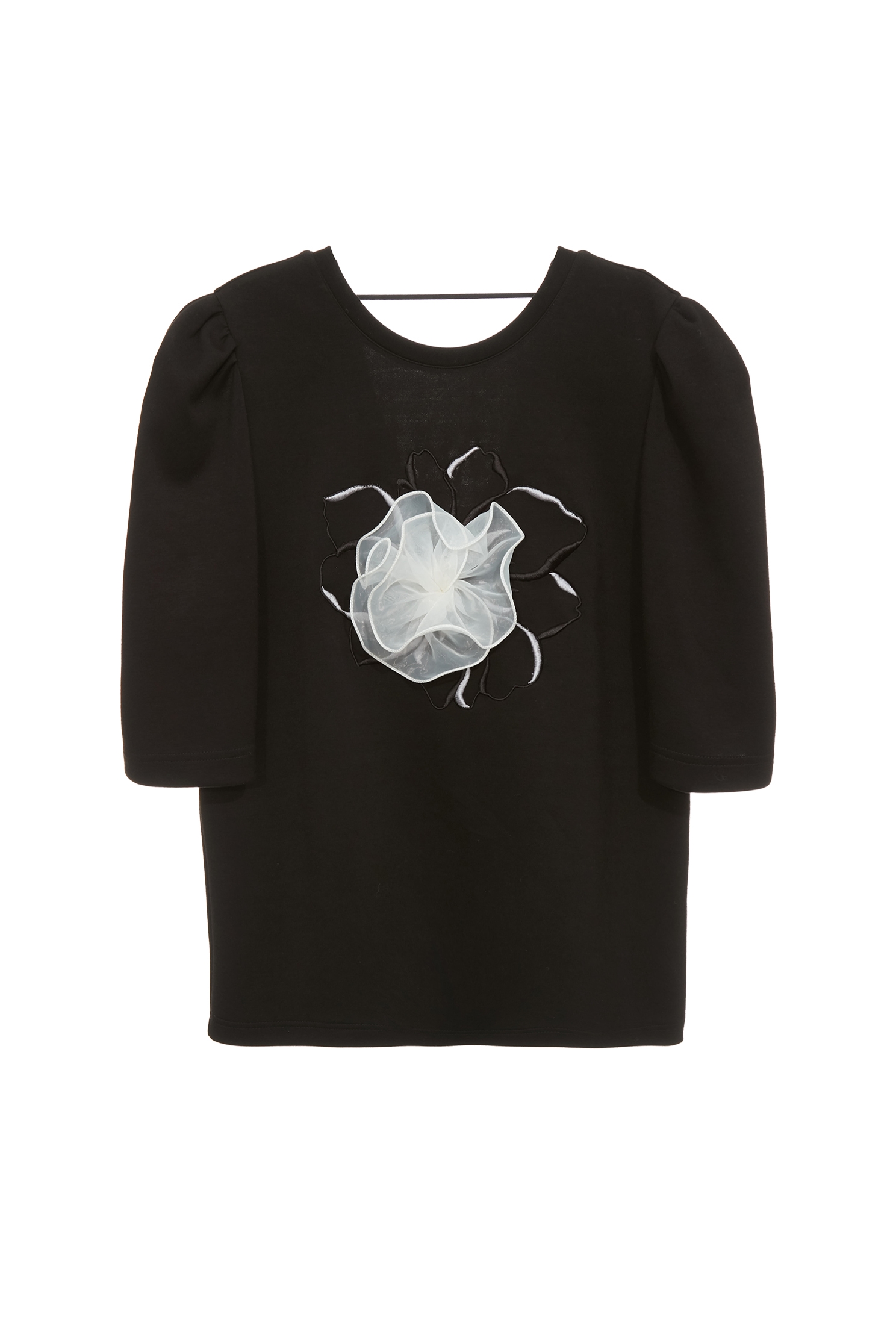 Front 3-D Organza Floral TopFront 3-D Organza Floral Top,Tops,Season (SS) Look,Embroidered,blossoms