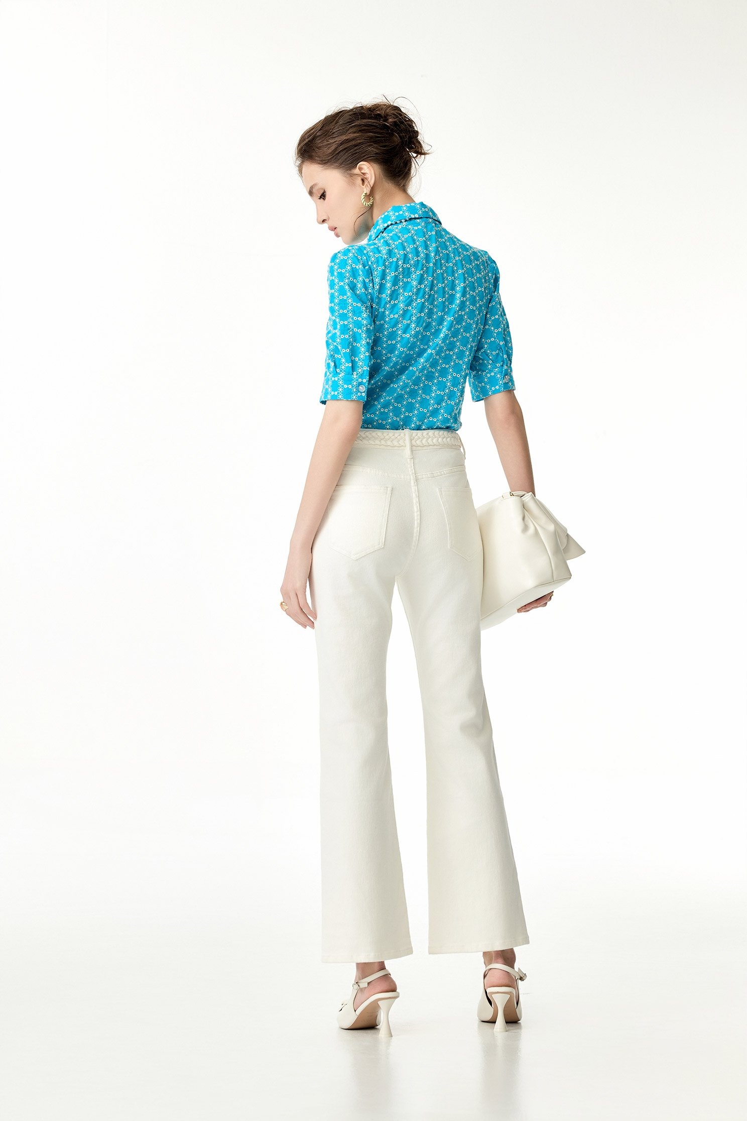 Full Floral Embroidery Blue TopFull Floral Embroidery Blue Top,Tops,Embroidered,Season (SS) Look,Embroidered tops,Blouses