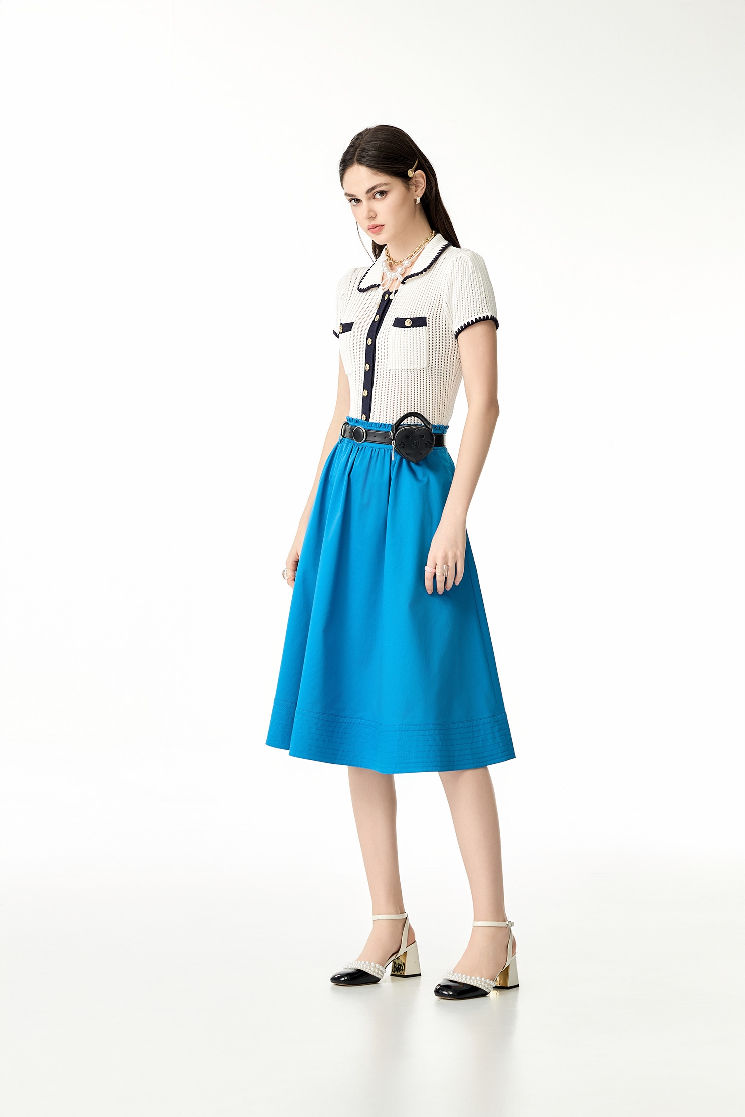 Contrast Trim Short Sleeve Knit TopContrast Trim Short Sleeve Knit Top,Tops,Season (SS) Look,Stripe,Knitted,Knitted tops,Knitted tops