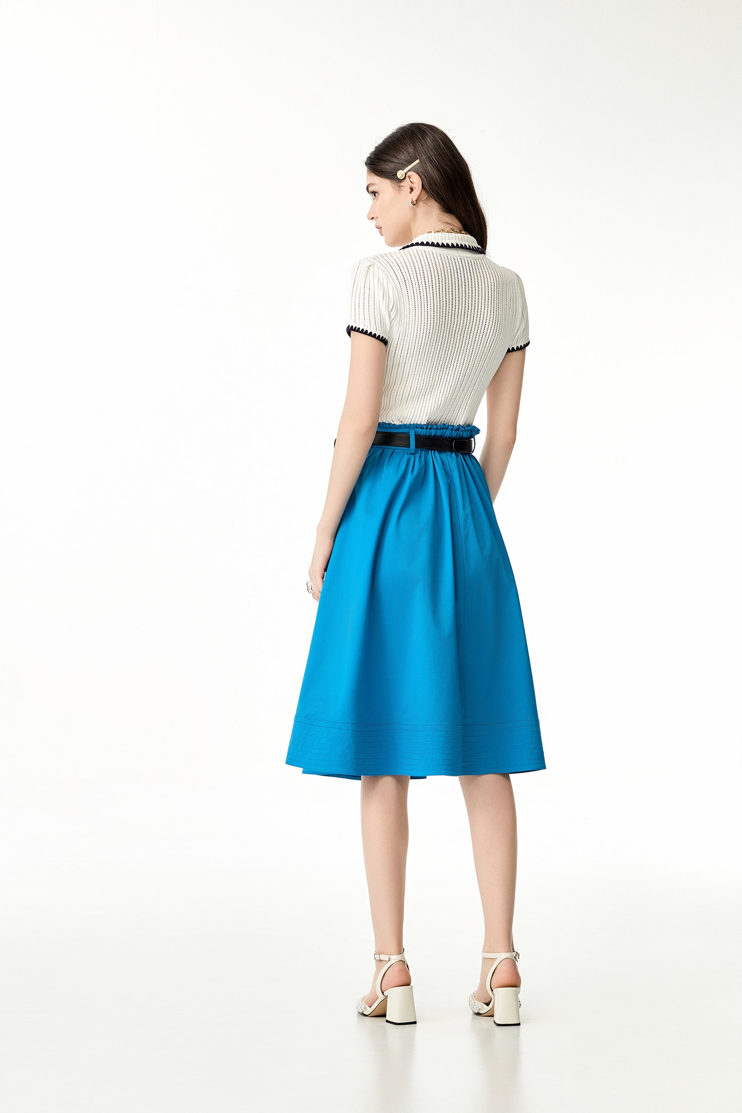 Contrast Trim Short Sleeve Knit TopContrast Trim Short Sleeve Knit Top,Tops,Season (SS) Look,Stripe,Knitted,Knitted tops,Knitted tops