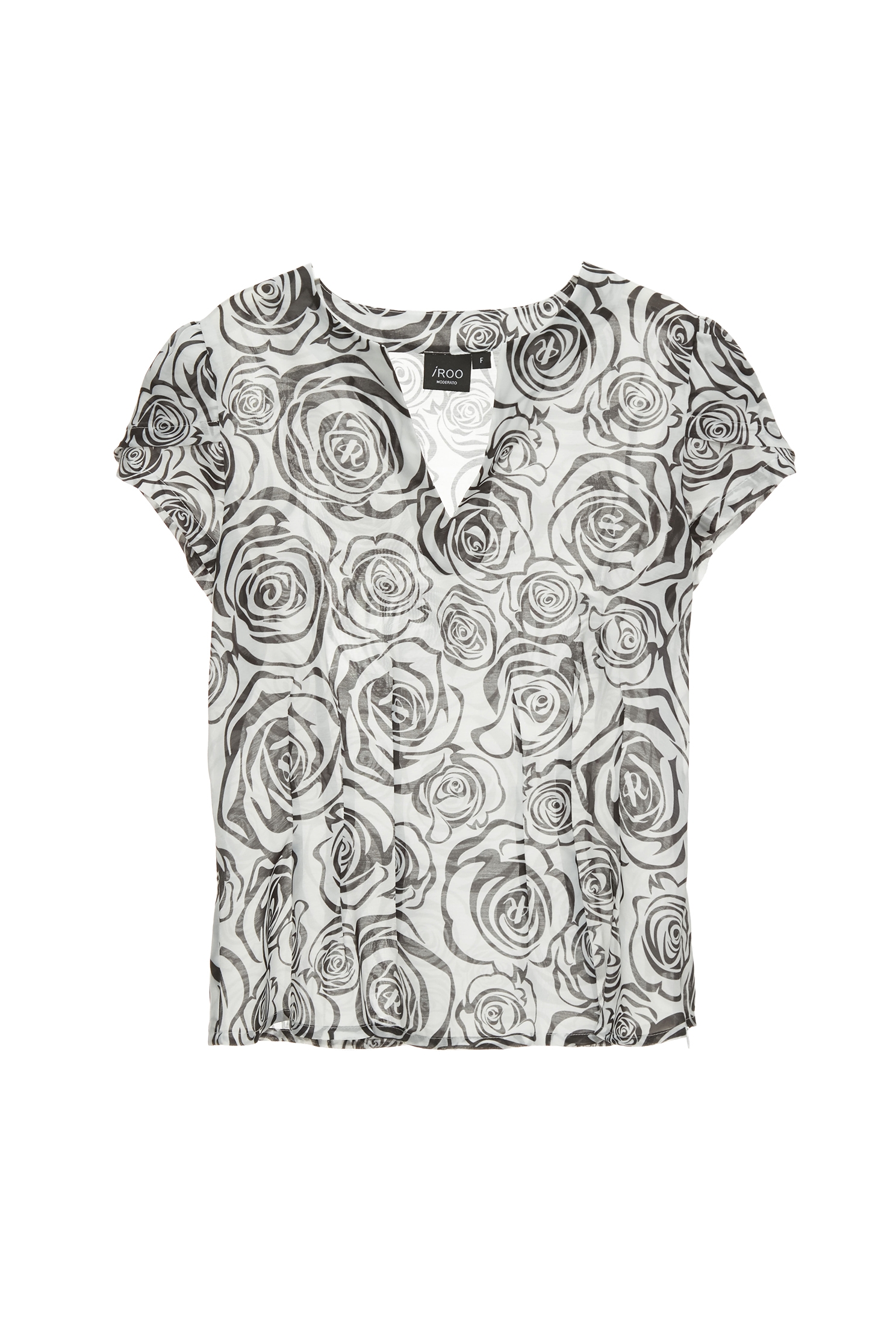 Rose Print Slit Neckline TopRose Print Slit Neckline Top,Tops,Season (SS) Look