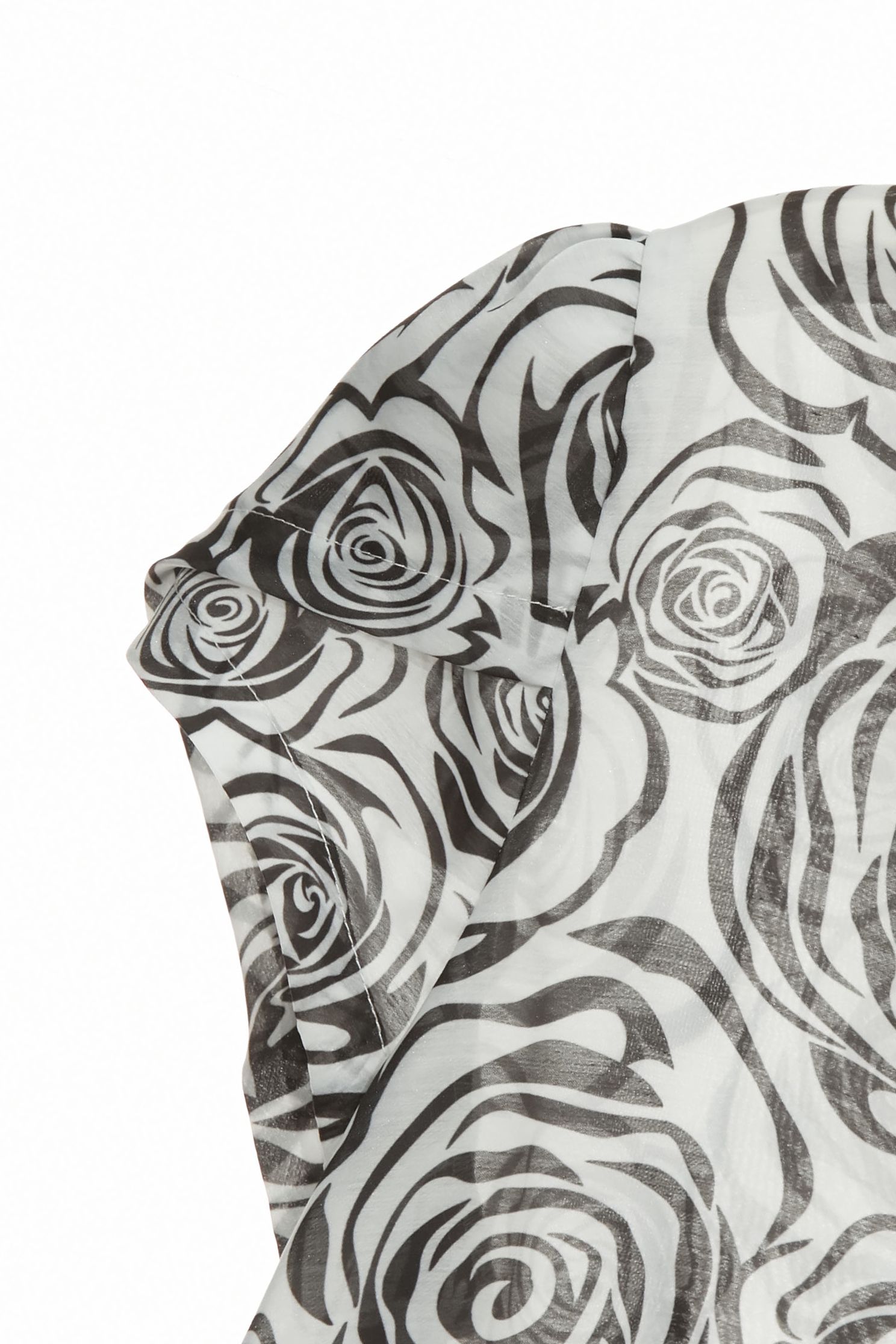 Rose Print Slit Neckline TopRose Print Slit Neckline Top,Tops,Season (SS) Look