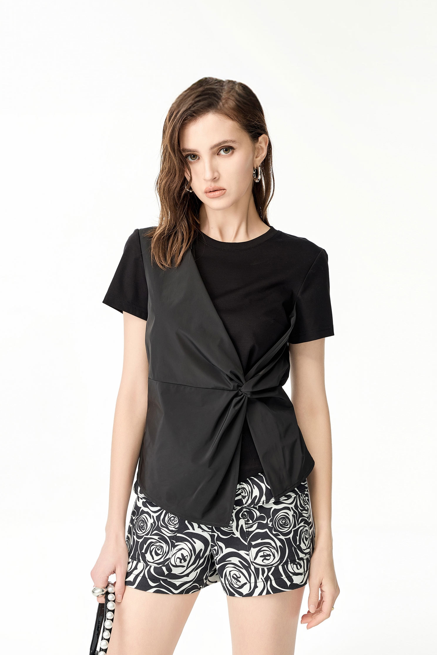 Asymmetric Side Knot Detail TopAsymmetric Side Knot Detail Top,Office Looks,Tops,Season (SS) Look