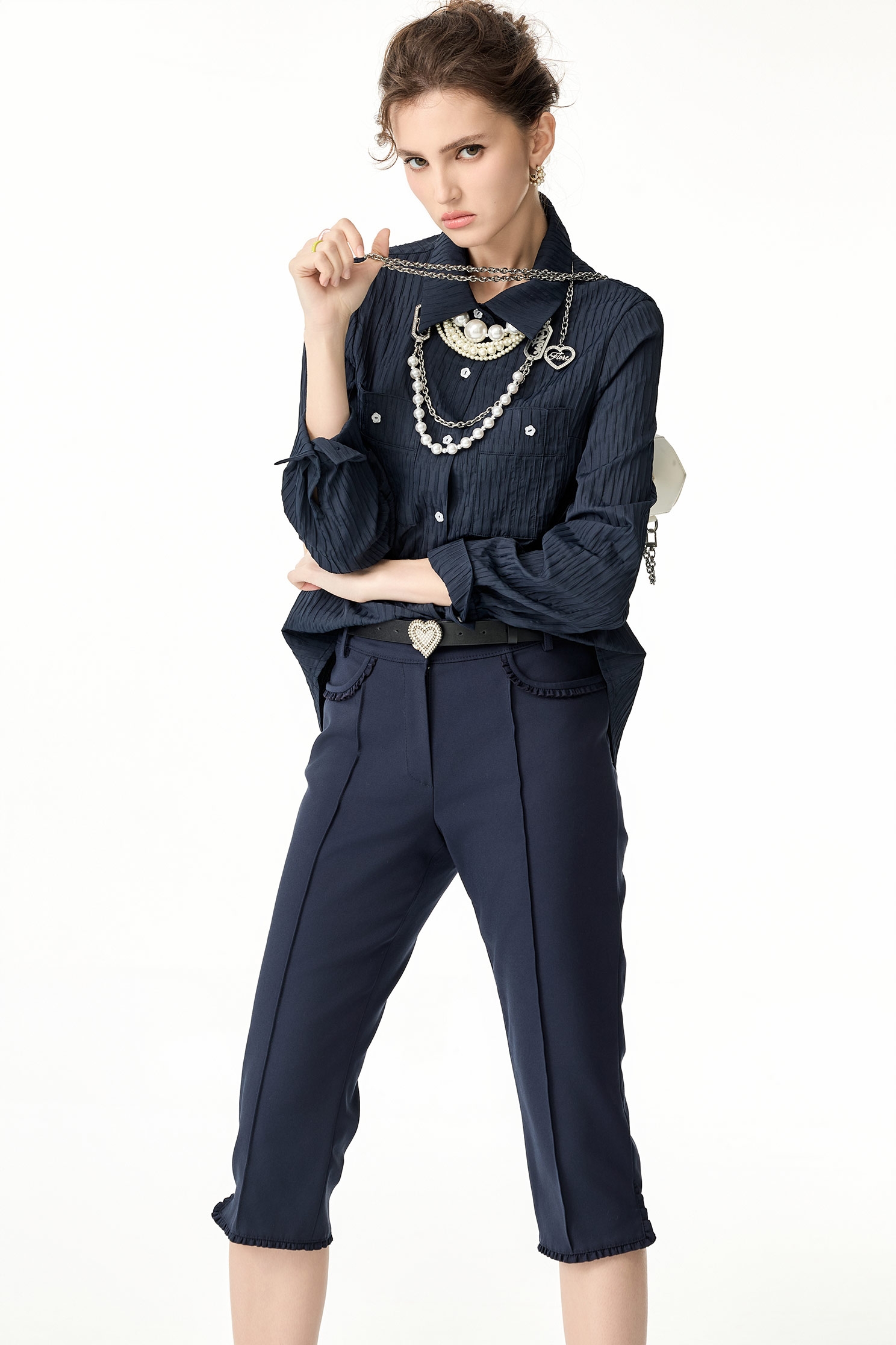 Midnight Blue Open Back BlouseMidnight Blue Open Back Blouse,Tops,Season (SS) Look,Blouses