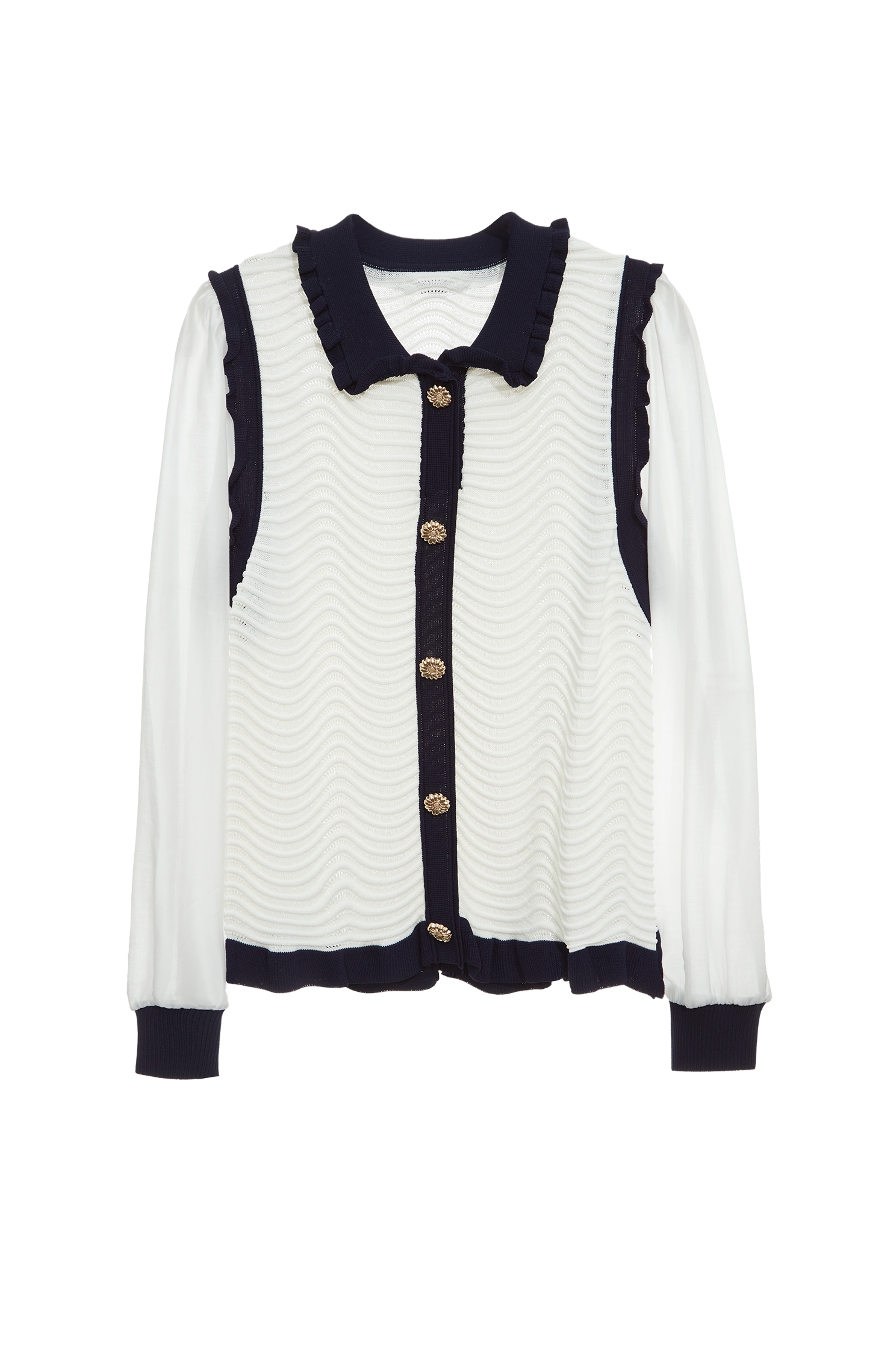 Wave Ripple Long Sleeve Knit TopWave Ripple Long Sleeve Knit Top,Tops,Season (SS) Look,Knitted,Knitted tops,Knitted tops