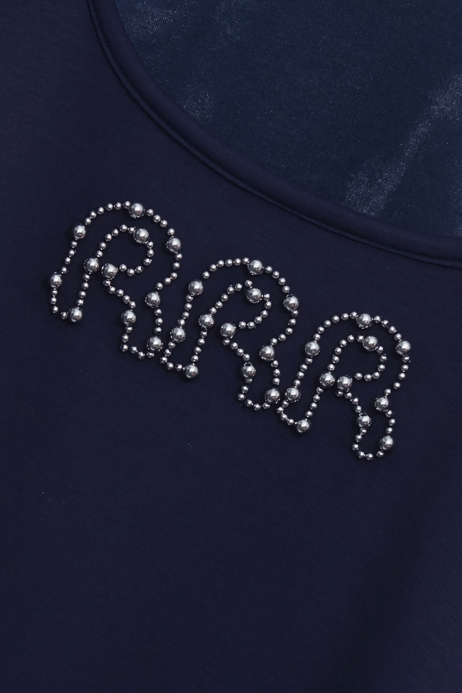 Midnight Blue Beaded R Logo TopMidnight Blue Beaded R Logo Top,Tops,Season (SS) Look