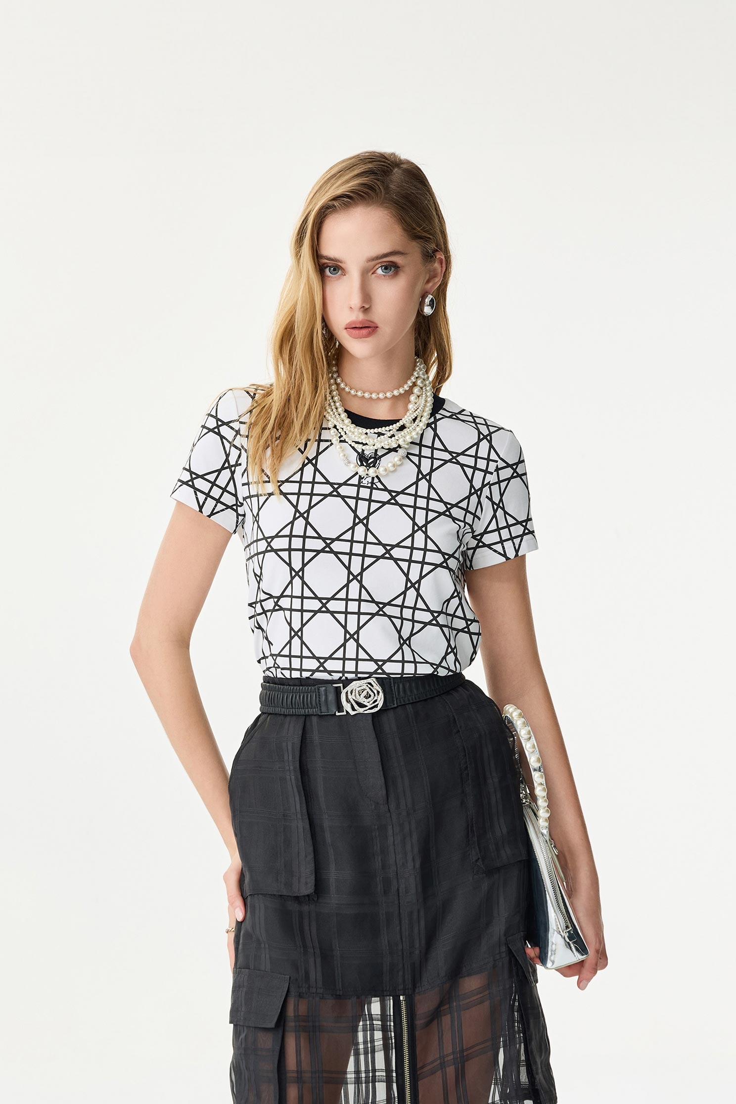 Short Sleeve Geomatric Print TeeShort Sleeve Geomatric Print Tee