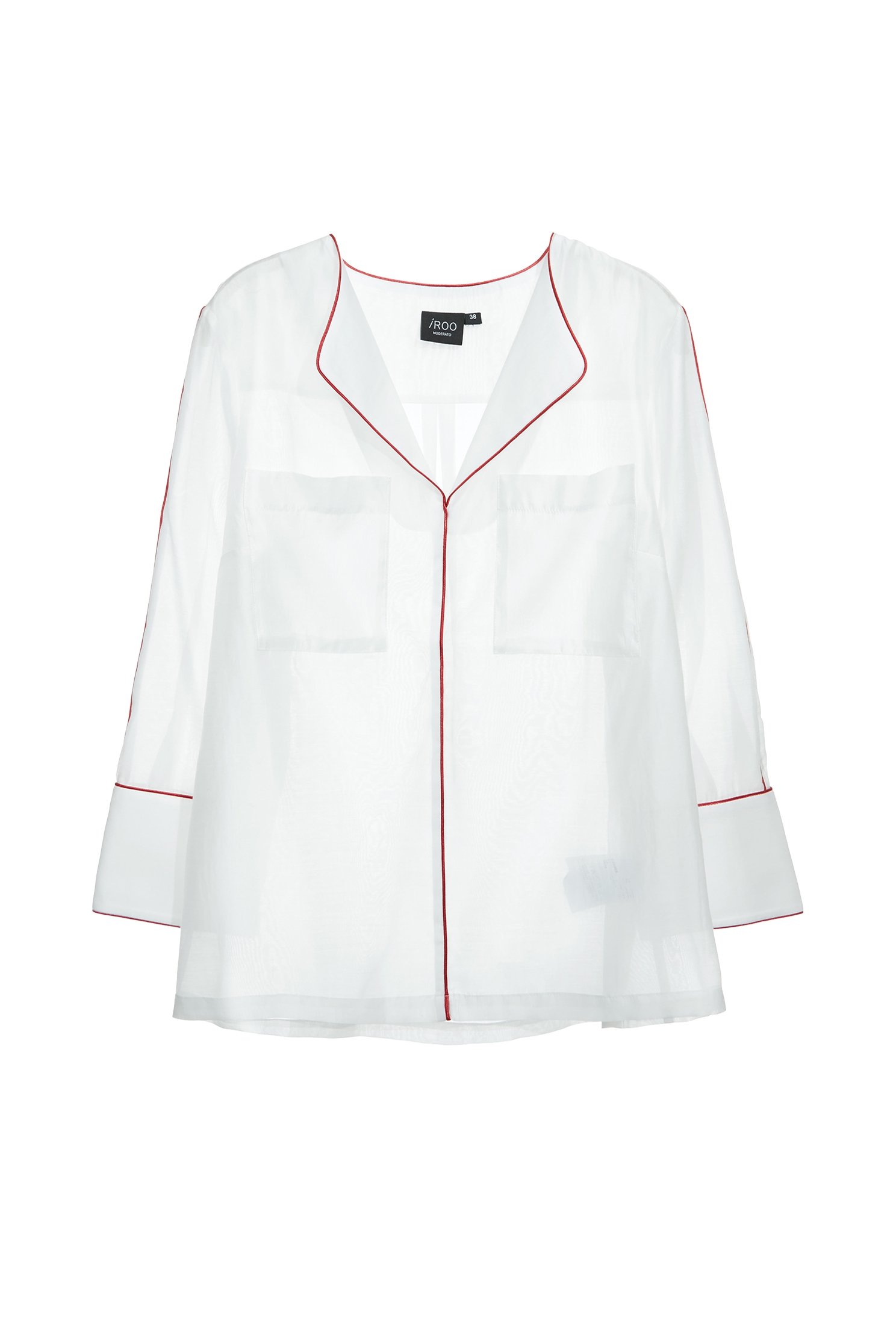 Contrast Trim Detail White BlouseContrast Trim Detail White Blouse,3/4 Sleeve tops,Tops,Season (SS) Look,White tops,Blouses