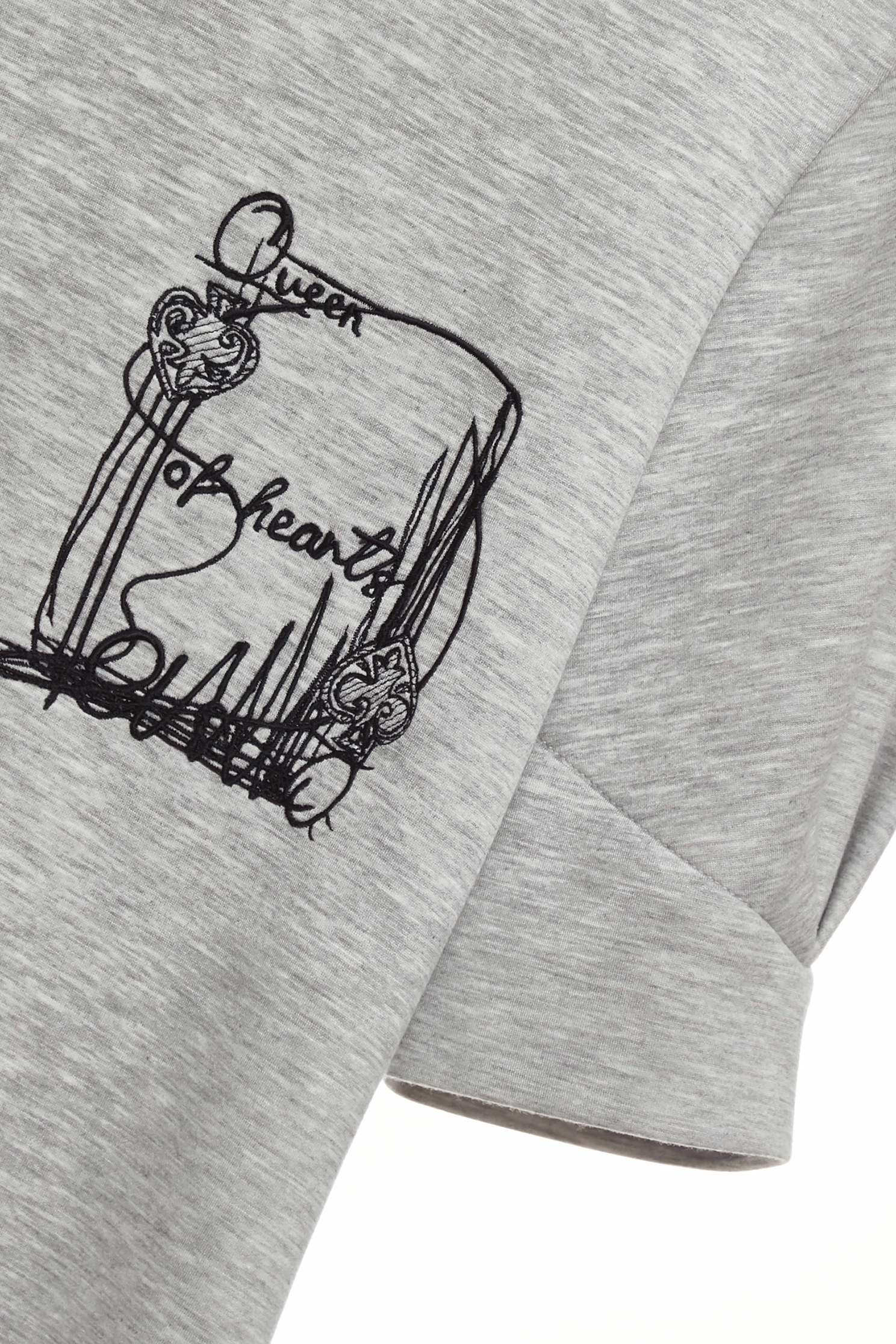 Graphic Embroidery Grey TeeGraphic Embroidery Grey Tee,Tops,Season (SS) Look,Embroidered