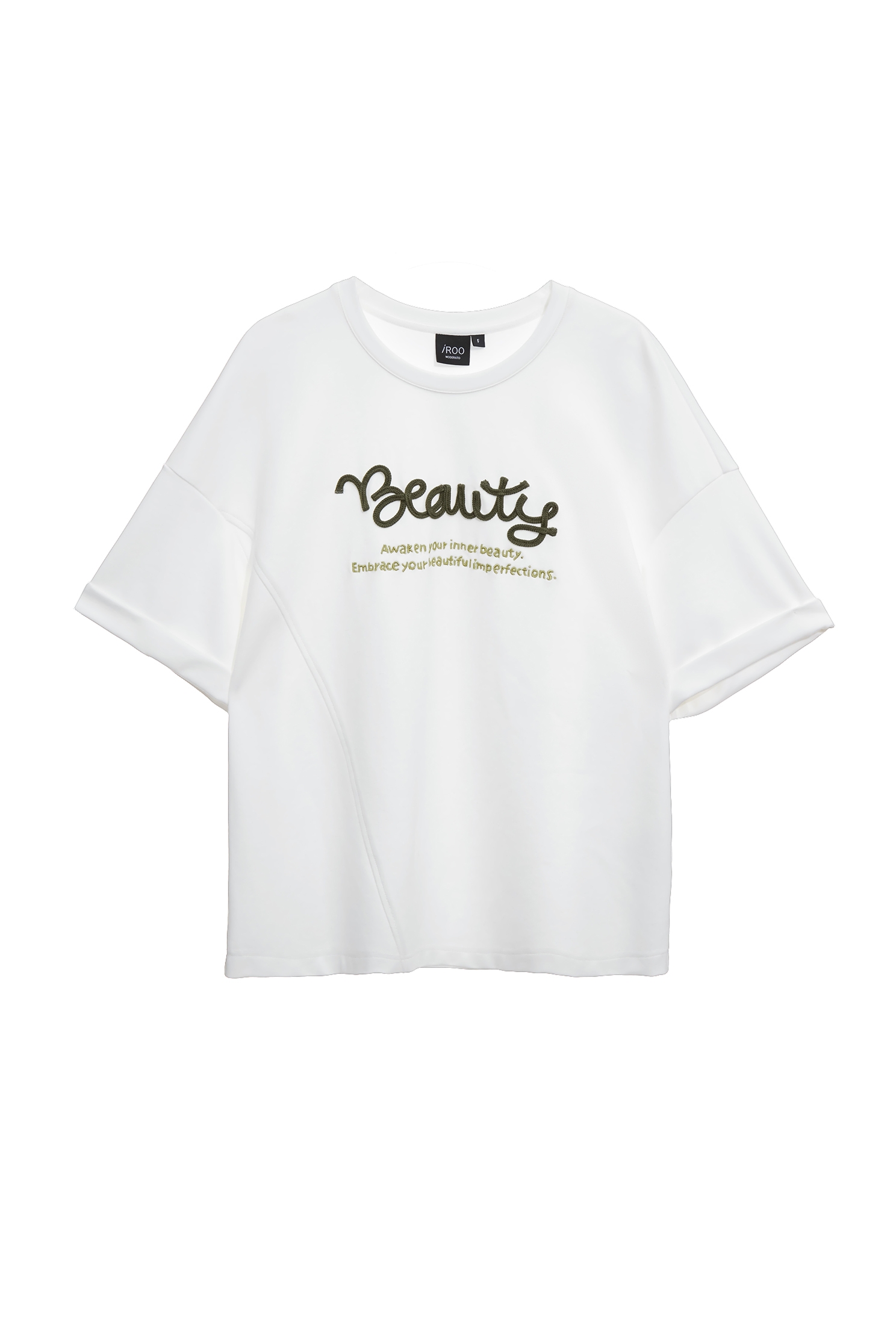 Front Slogan Oversize TeeFront Slogan Oversize Tee,Tops,Embroidered,Season (SS) Look,White tops