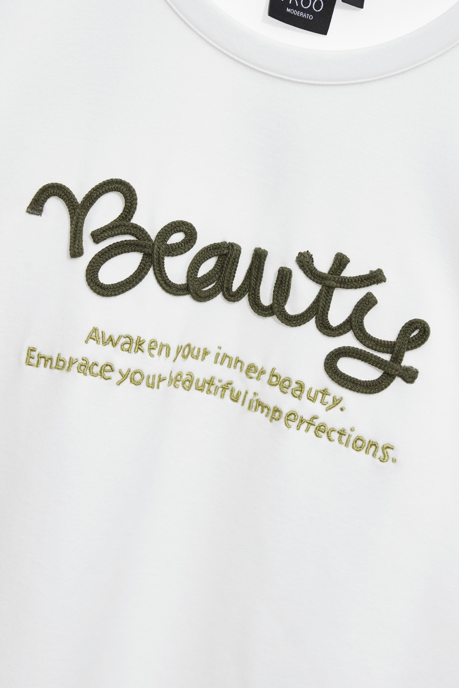 Front Slogan Oversize TeeFront Slogan Oversize Tee,Tops,Embroidered,Season (SS) Look,White tops