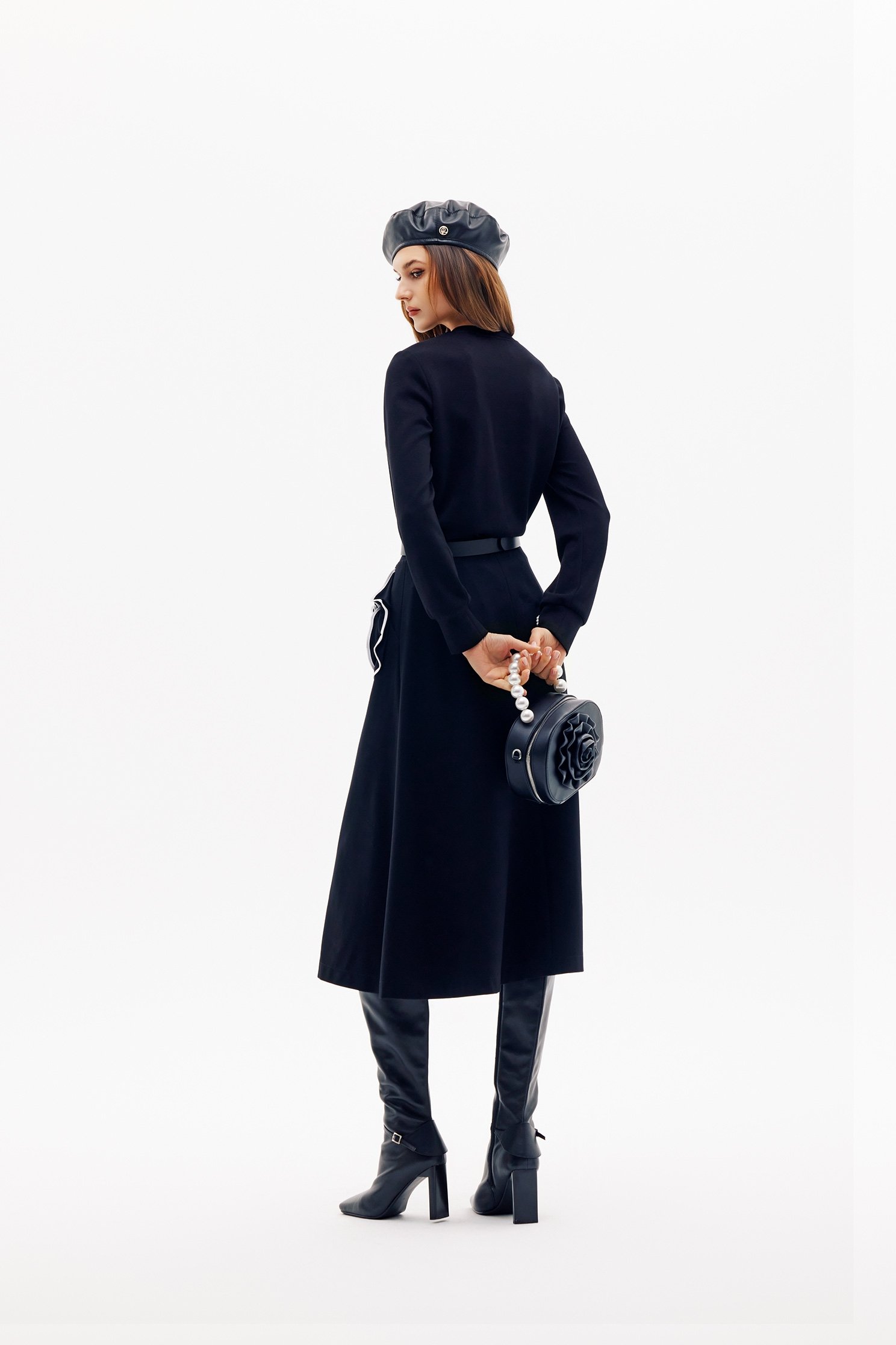 Pearl Applique Detail Long Sleeve TopPearl Applique Detail Long Sleeve Top,Office Looks,Tops,bestselling,Season (SS) Look,pearl,simple outfits,Valentine,bows,black tops