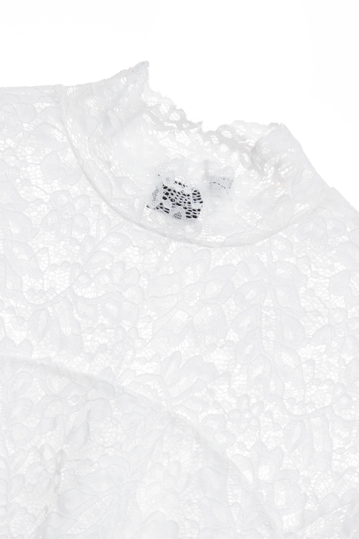 High neckline Full Lace TopHigh neckline Full Lace Top,Office Looks,Tops,Season (SS) Look,pearl,White tops,Valentine,Lace