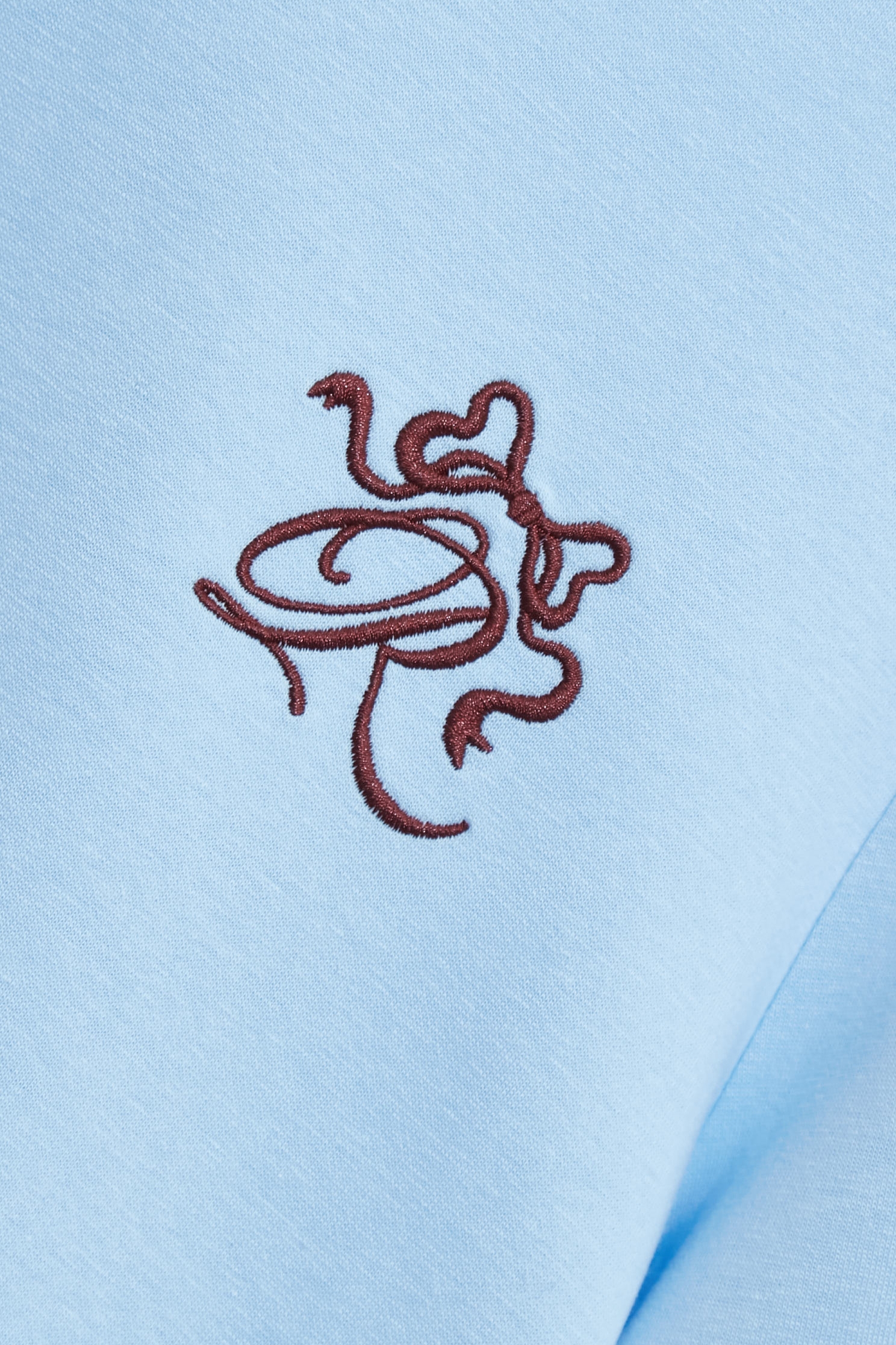 R Logo Blue Short Sleeve TeeR Logo Blue Short Sleeve Tee,Tops,Embroidered,Season (SS) Look,bows