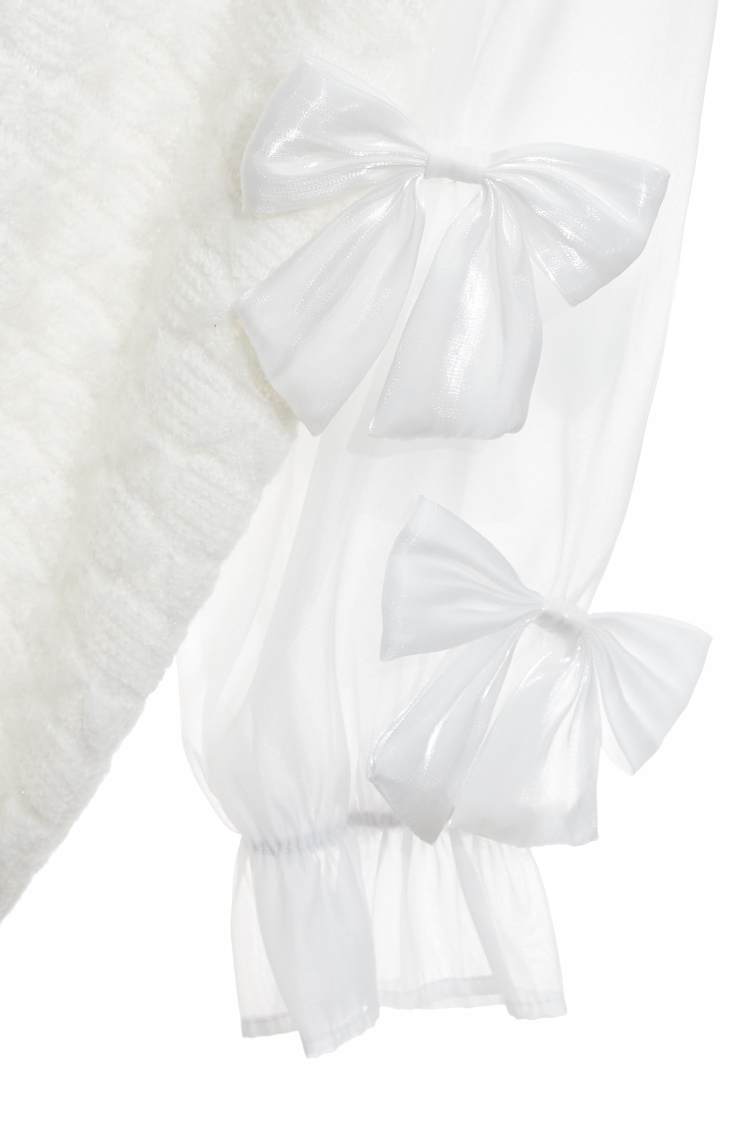 Bow Detail Sleeve Knit TopBow Detail Sleeve Knit Top,Tops,Season (SS) Look,White tops,bows,Knitted,Knitted tops