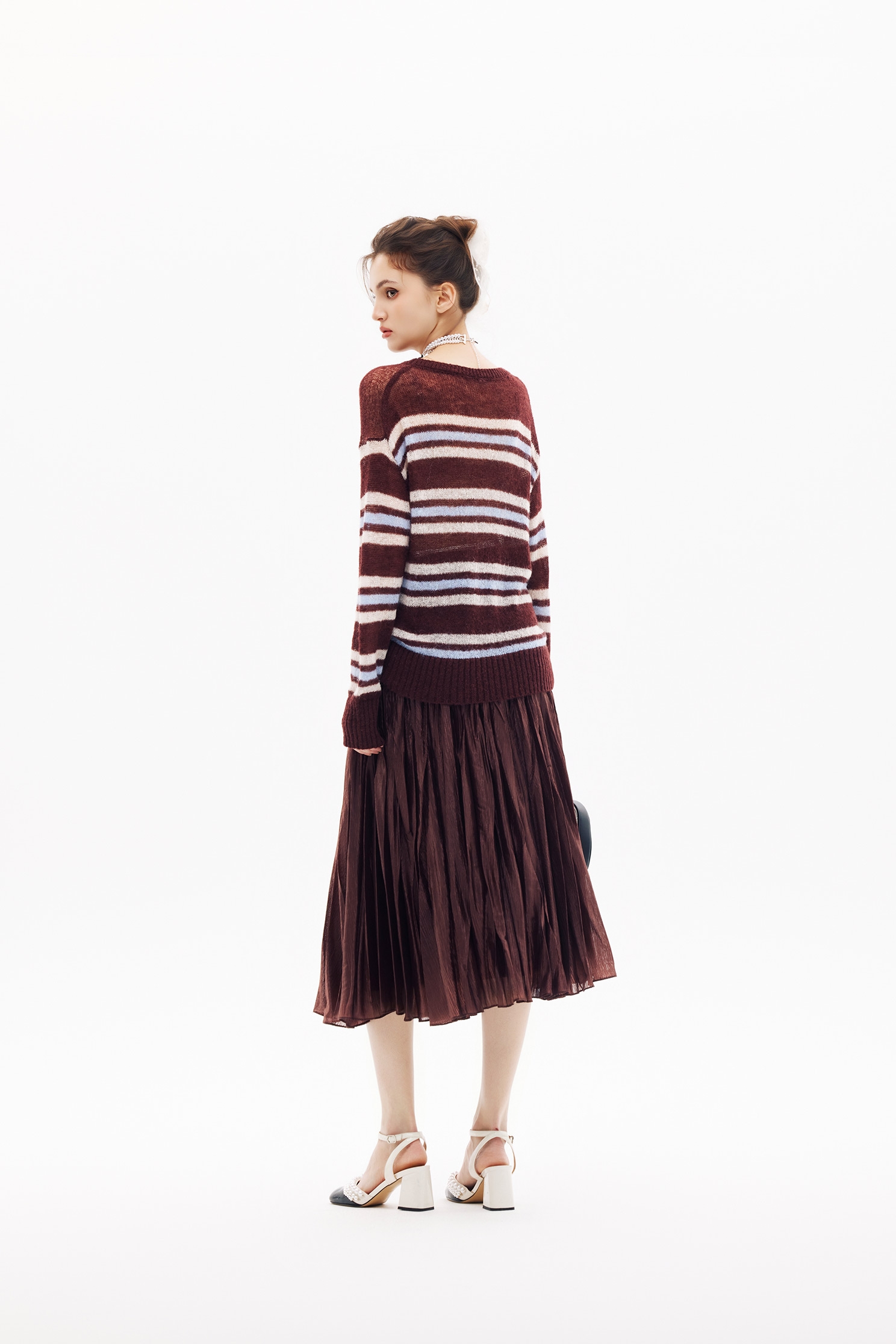 Mahagony Stripe Long Sleeve Knit TopMahagony Stripe Long Sleeve Knit Top,Tops,Season (SS) Look,Stripe,Knitted,Knitted tops