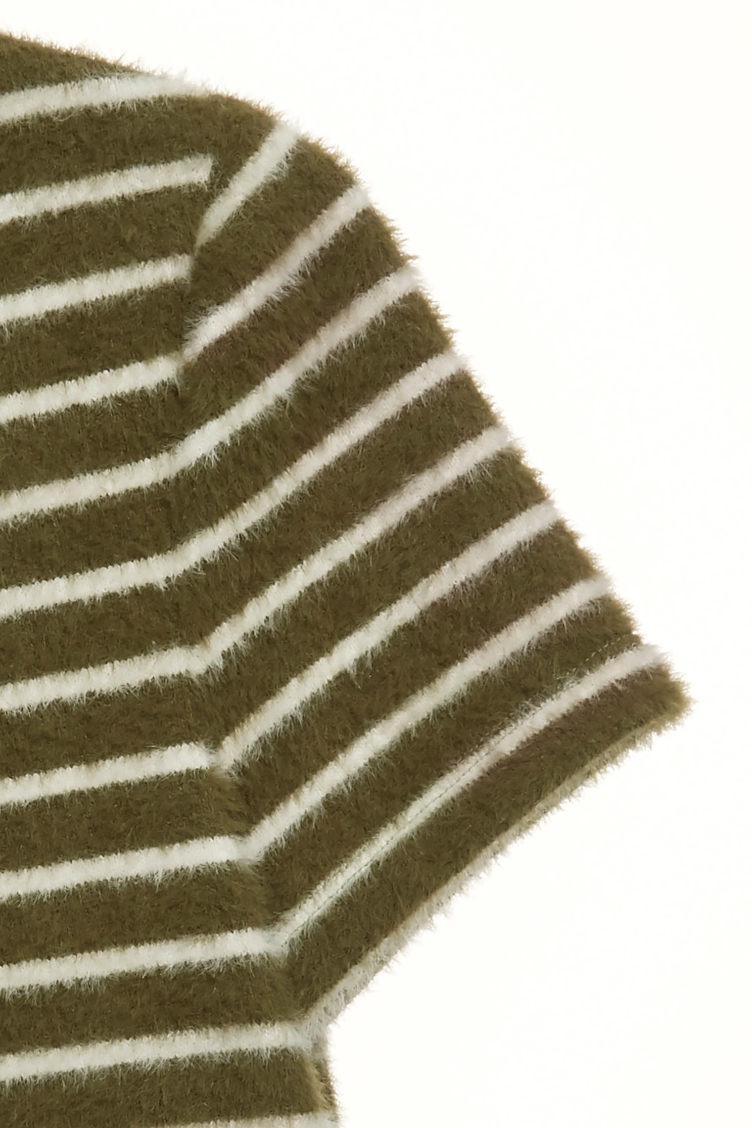 Faux Fur Stripe Short Sleeve TopFaux Fur Stripe Short Sleeve Top,Tops,Season (SS) Look,Stripe