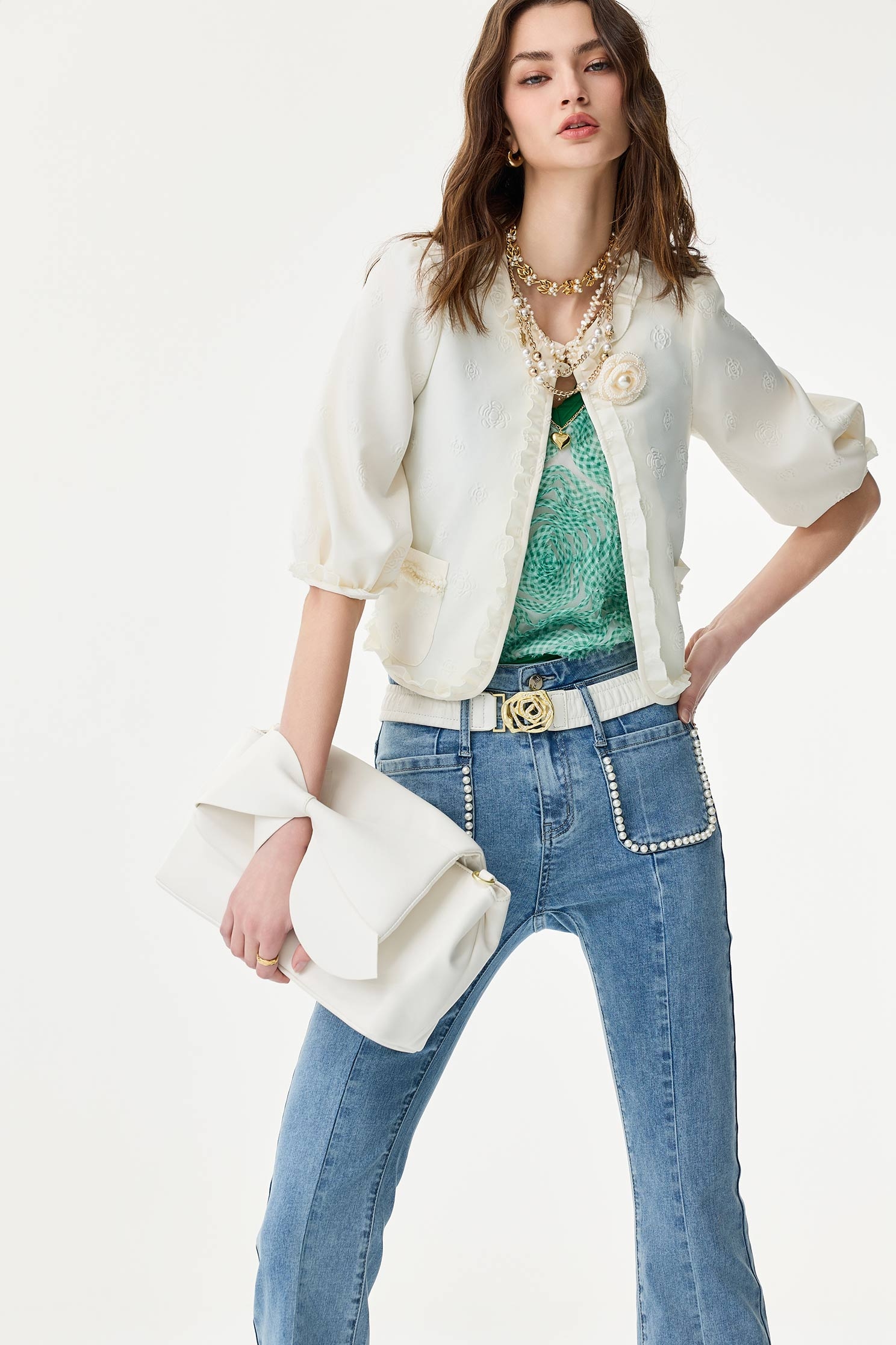 Floral Embossed Print JacketFloral Embossed Print Jacket,Jackets,Season (SS) Look