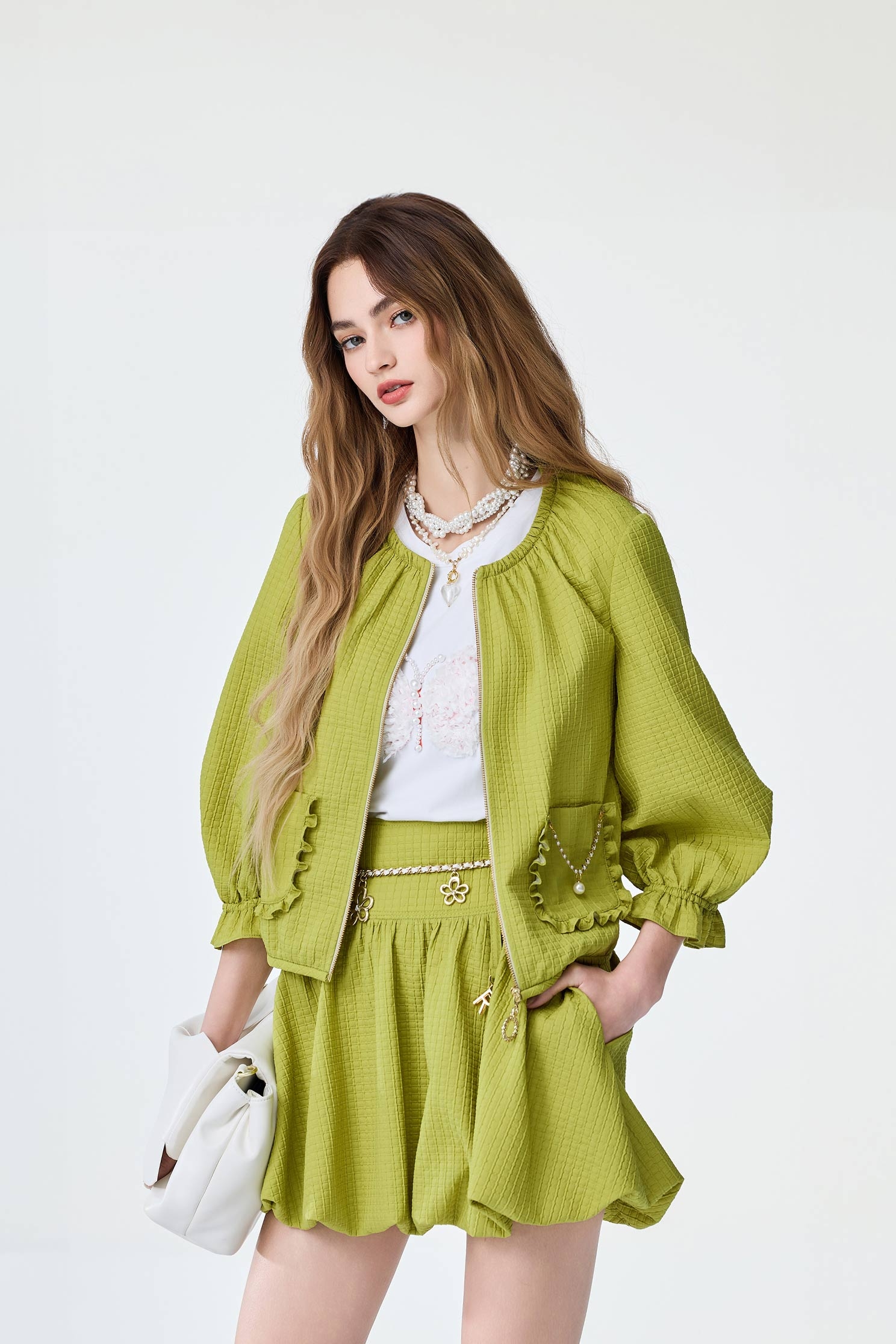 Patch Pocket Green Crop JacketPatch Pocket Green Crop Jacket,Jackets,Outerwear,Season (SS) Look,City Feminine