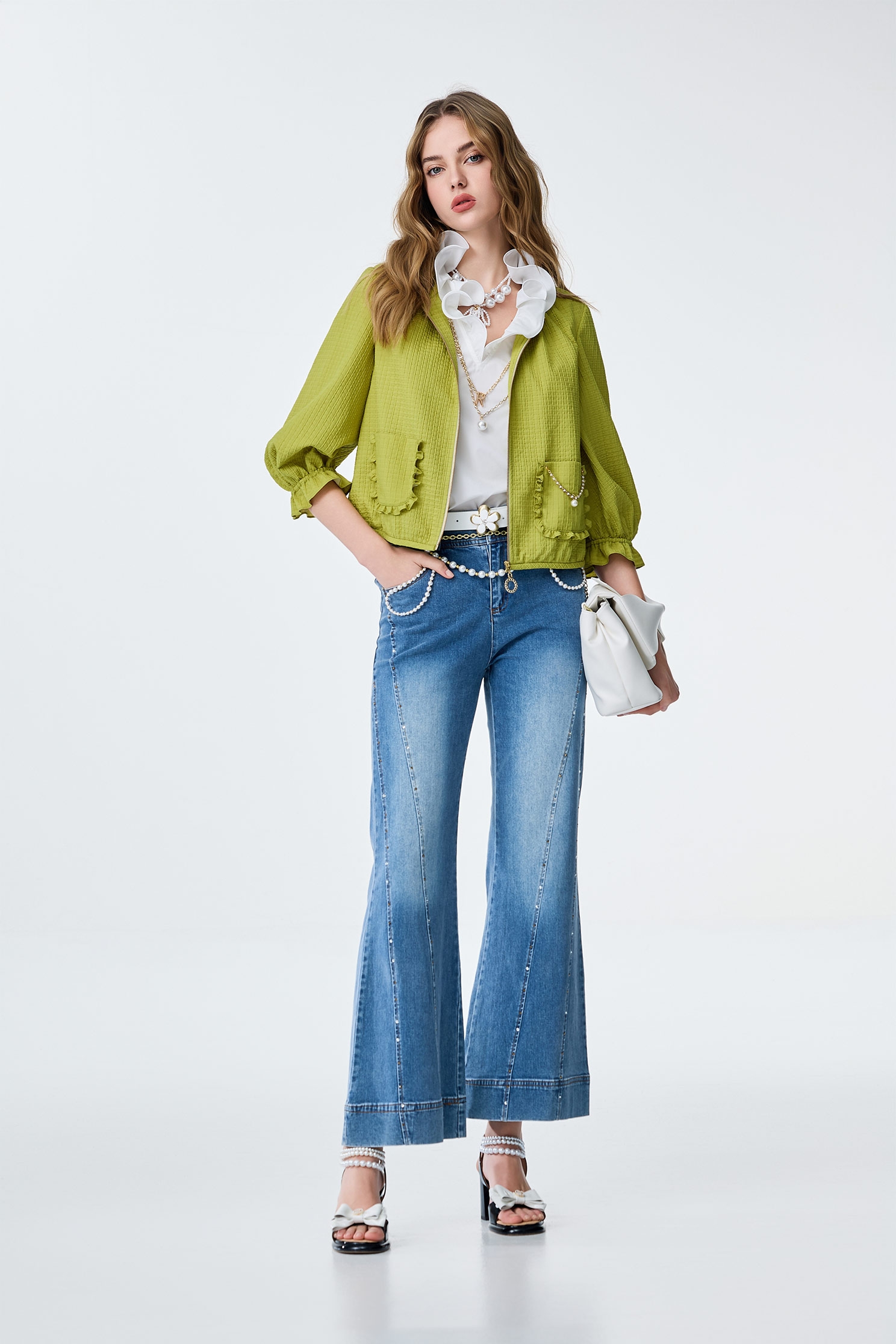 Patch Pocket Green Crop JacketPatch Pocket Green Crop Jacket,Jackets,Outerwear,Season (SS) Look,City Feminine