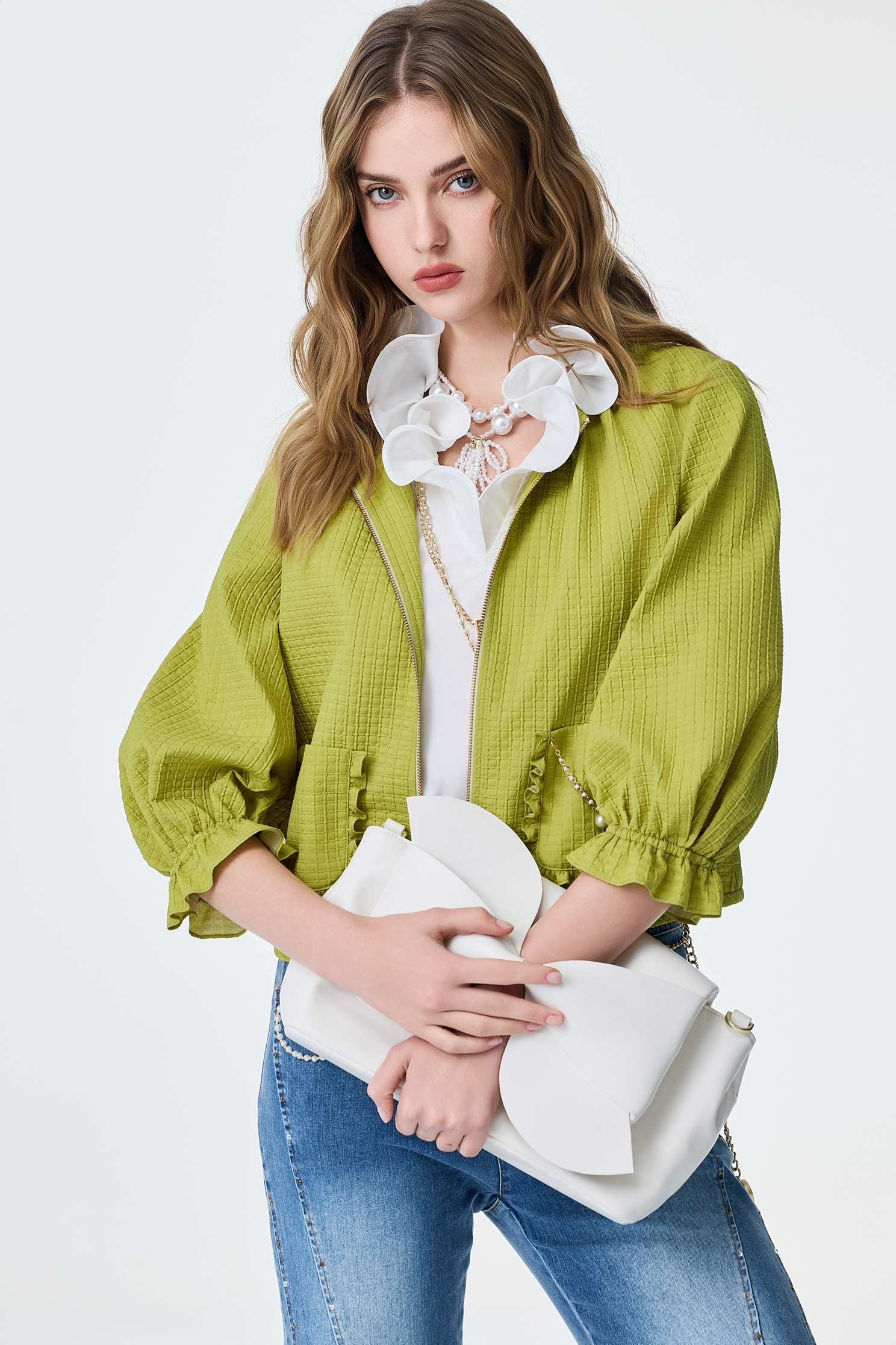 Patch Pocket Green Crop JacketPatch Pocket Green Crop Jacket,Jackets,Outerwear,Season (SS) Look,City Feminine