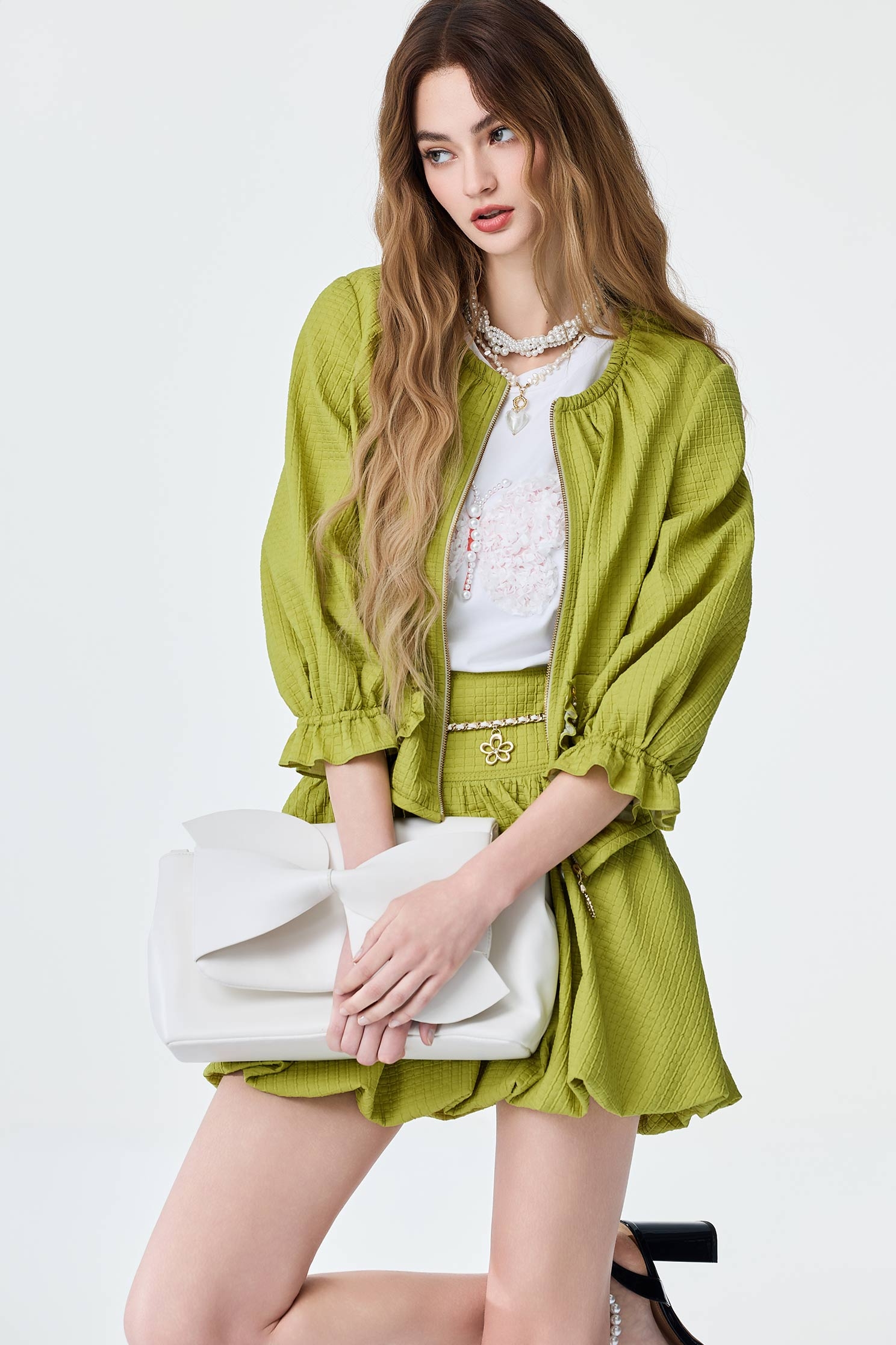 Patch Pocket Green Crop JacketPatch Pocket Green Crop Jacket,Jackets,Outerwear,Season (SS) Look,City Feminine