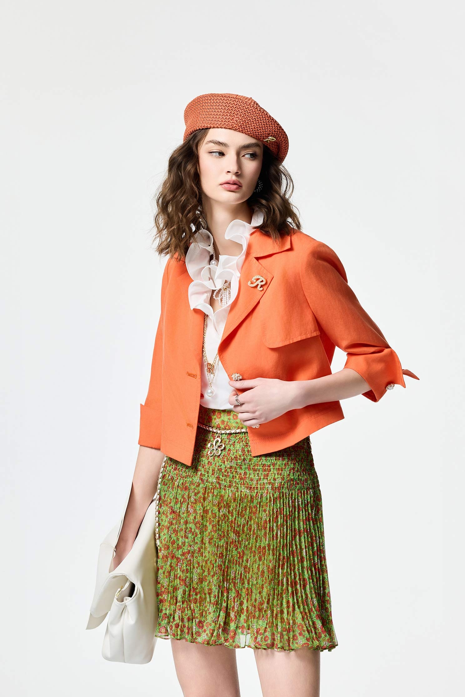 Crop Button Front Linen BlazerCrop Button Front Linen Blazer,Jackets,Outerwear,Season (SS) Look,pearl,City Feminine,Blazers