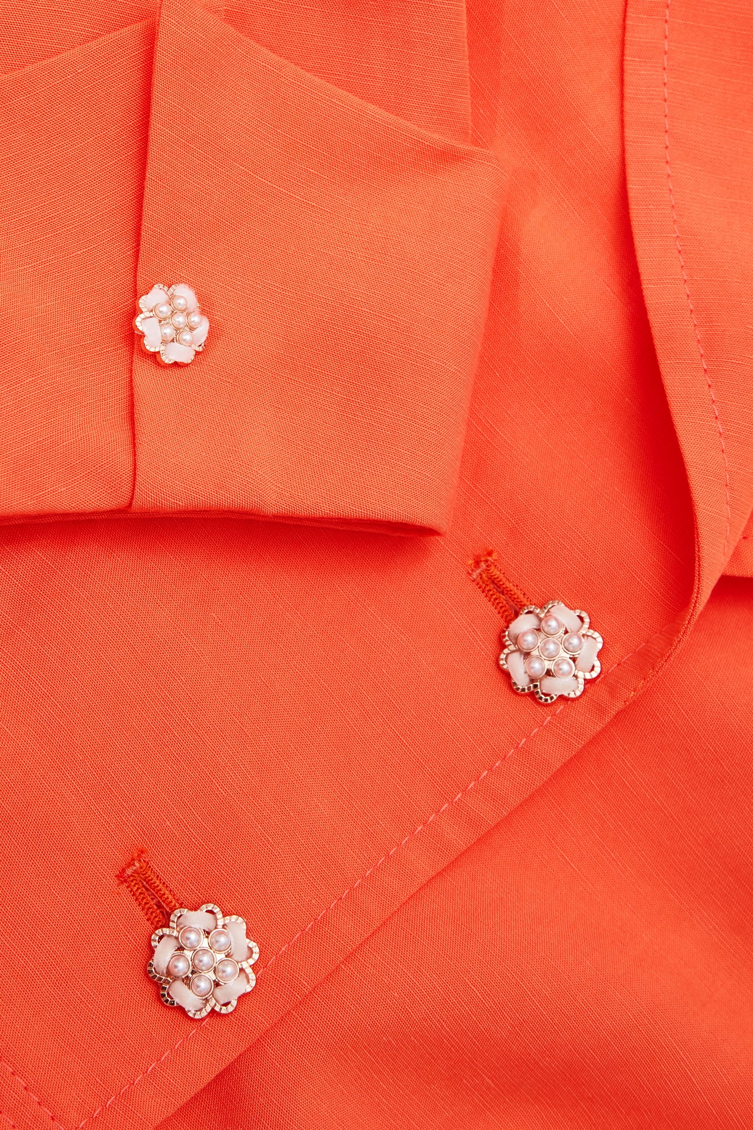 Crop Button Front Linen BlazerCrop Button Front Linen Blazer,Jackets,Outerwear,Season (SS) Look,pearl,City Feminine,Blazers