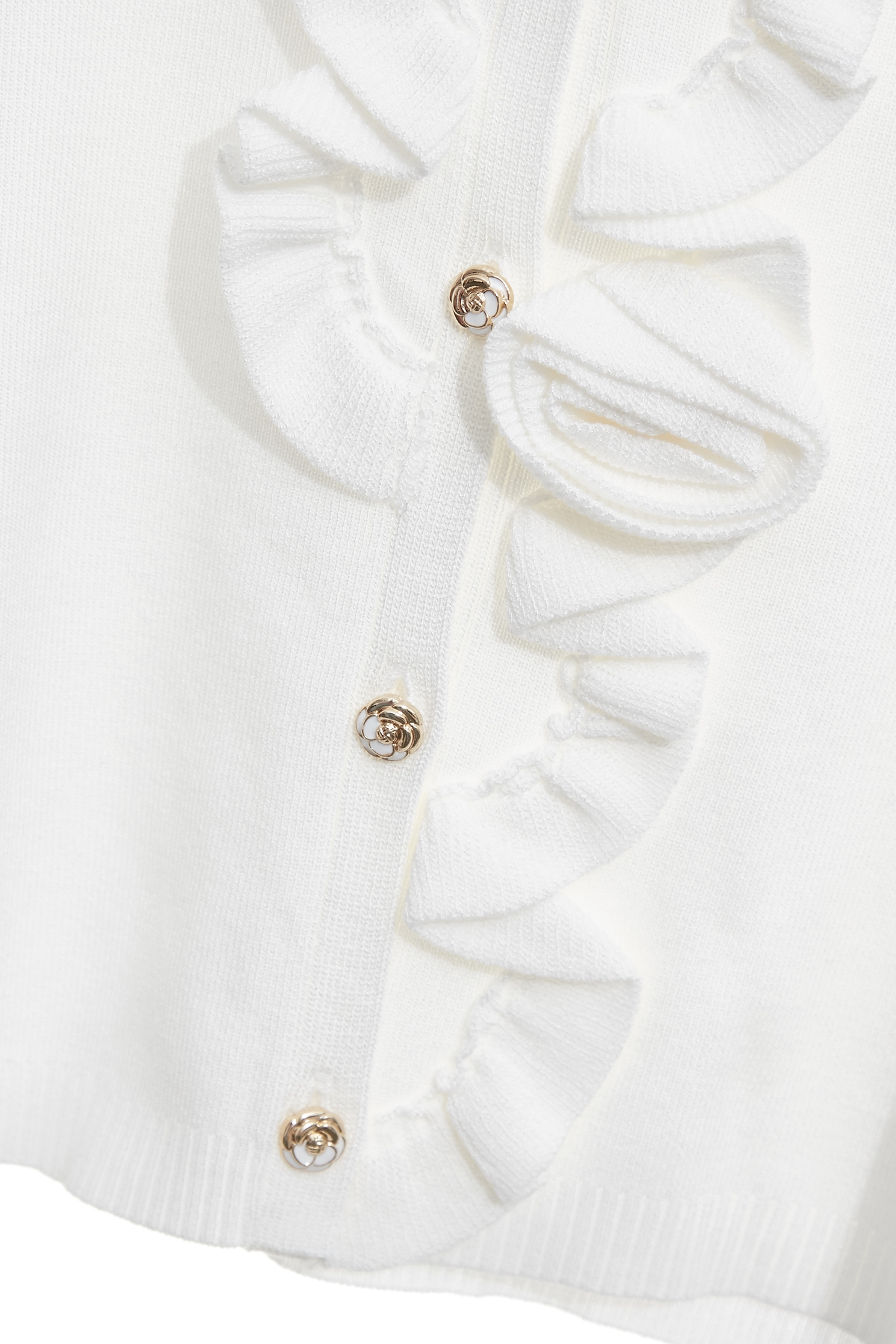 Floral Detail Knit Cardigan,Jackets,Outerwear,Season (SS) Look,White outerwear,Knitted,Knitted coats