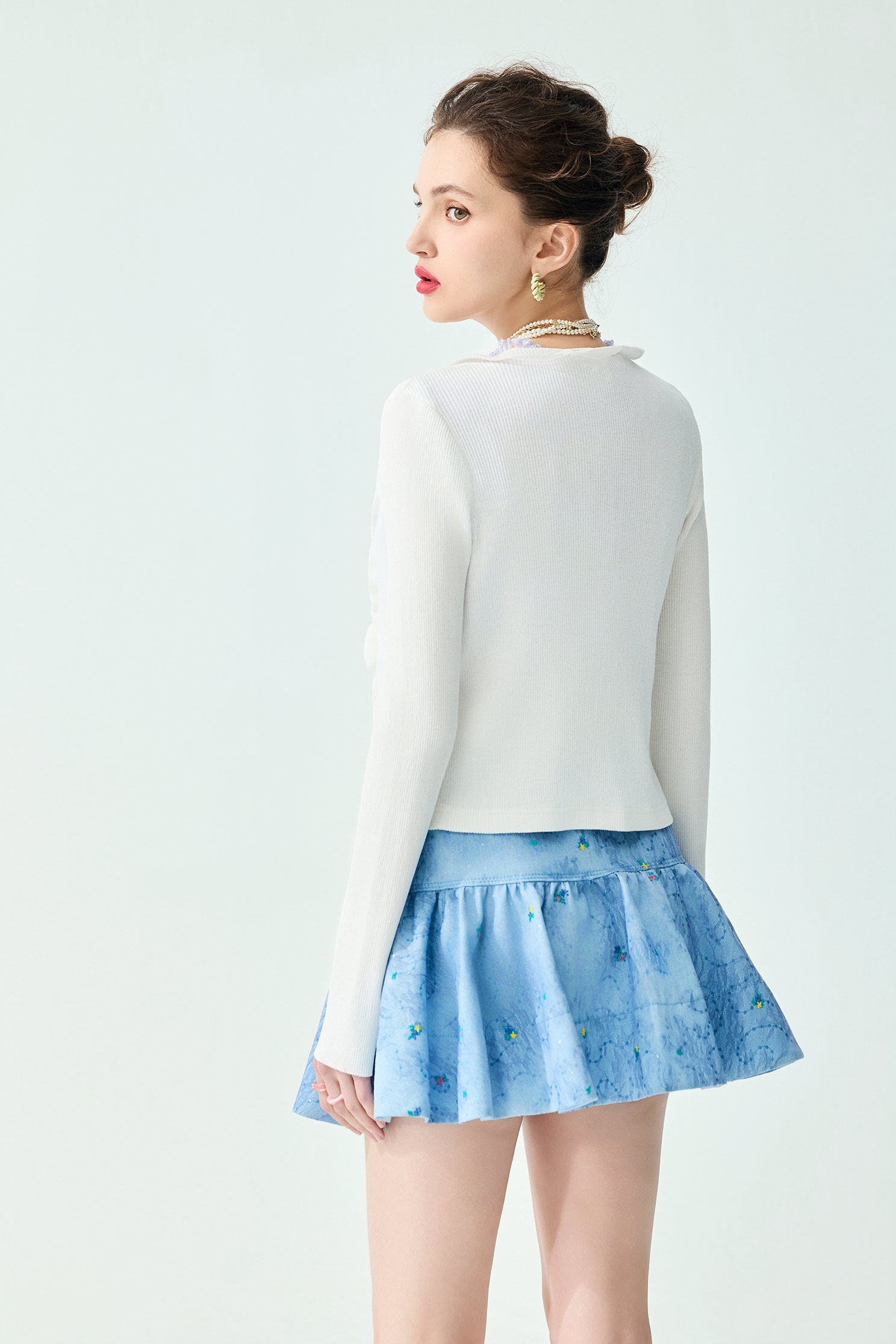 Floral Detail Knit Cardigan,Jackets,Outerwear,Season (SS) Look,White outerwear,Knitted,Knitted coats