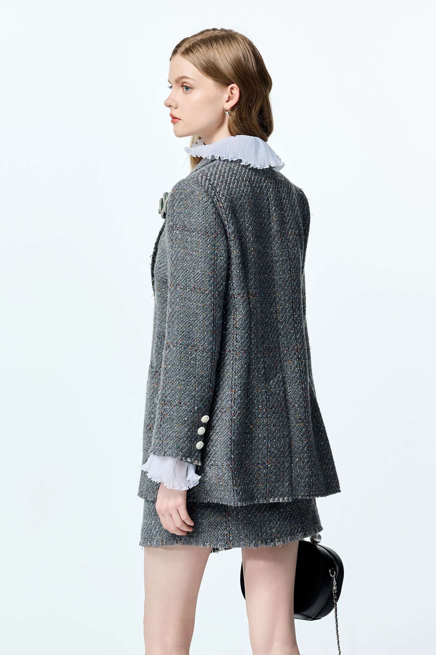 Ruffle Detail Tweed JacketRuffle Detail Tweed Jacket,Jackets,Outerwear,co-ord sets,Season (AW) Look,Blazers