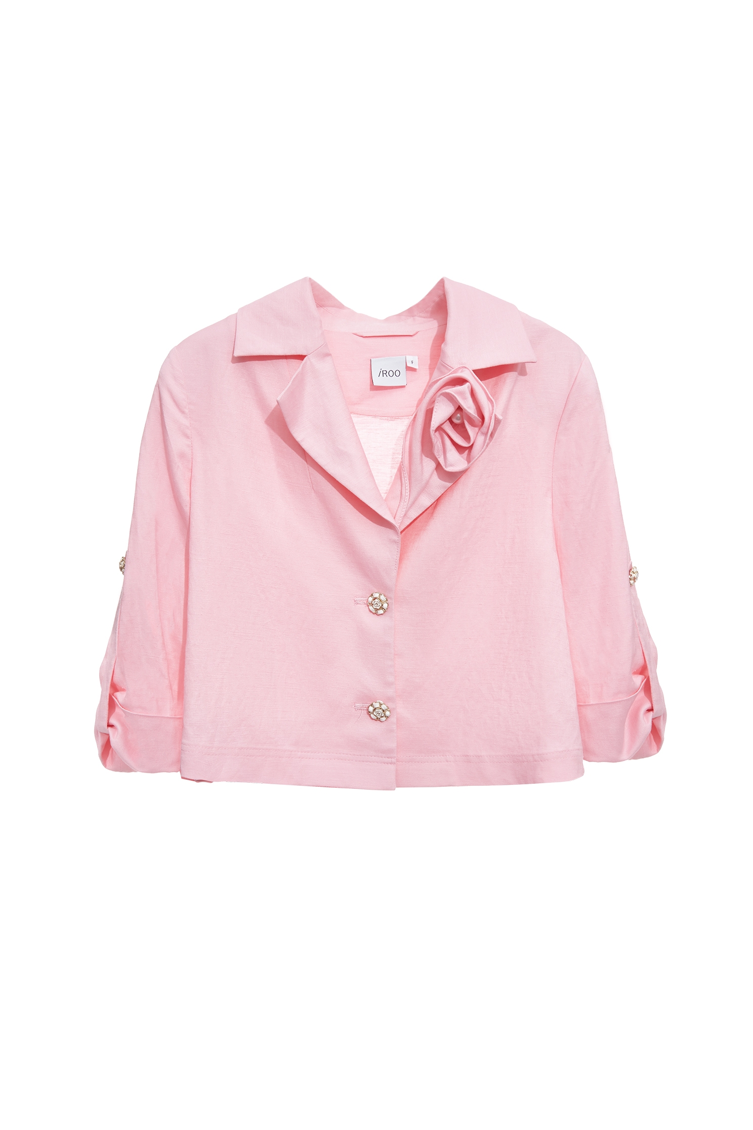 Rose Detail Crop JacketRose Detail Crop Jacket,Jackets,Outerwear,Season (SS) Look,Blazers