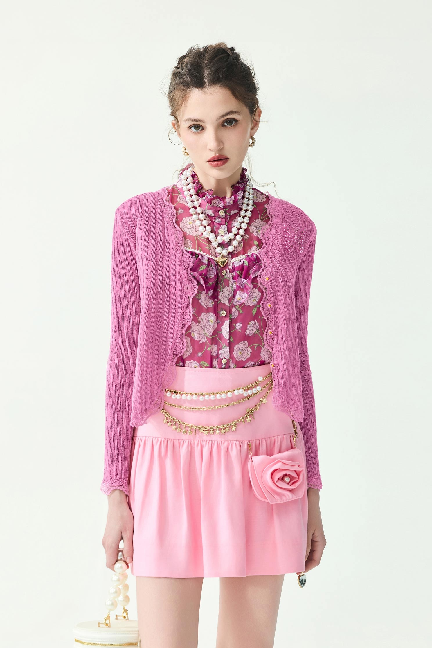 Lace Detail Knit CardiganLace Detail Knit Cardigan,Jackets,Outerwear,Season (SS) Look,Lace,Knitted,Knitted coats