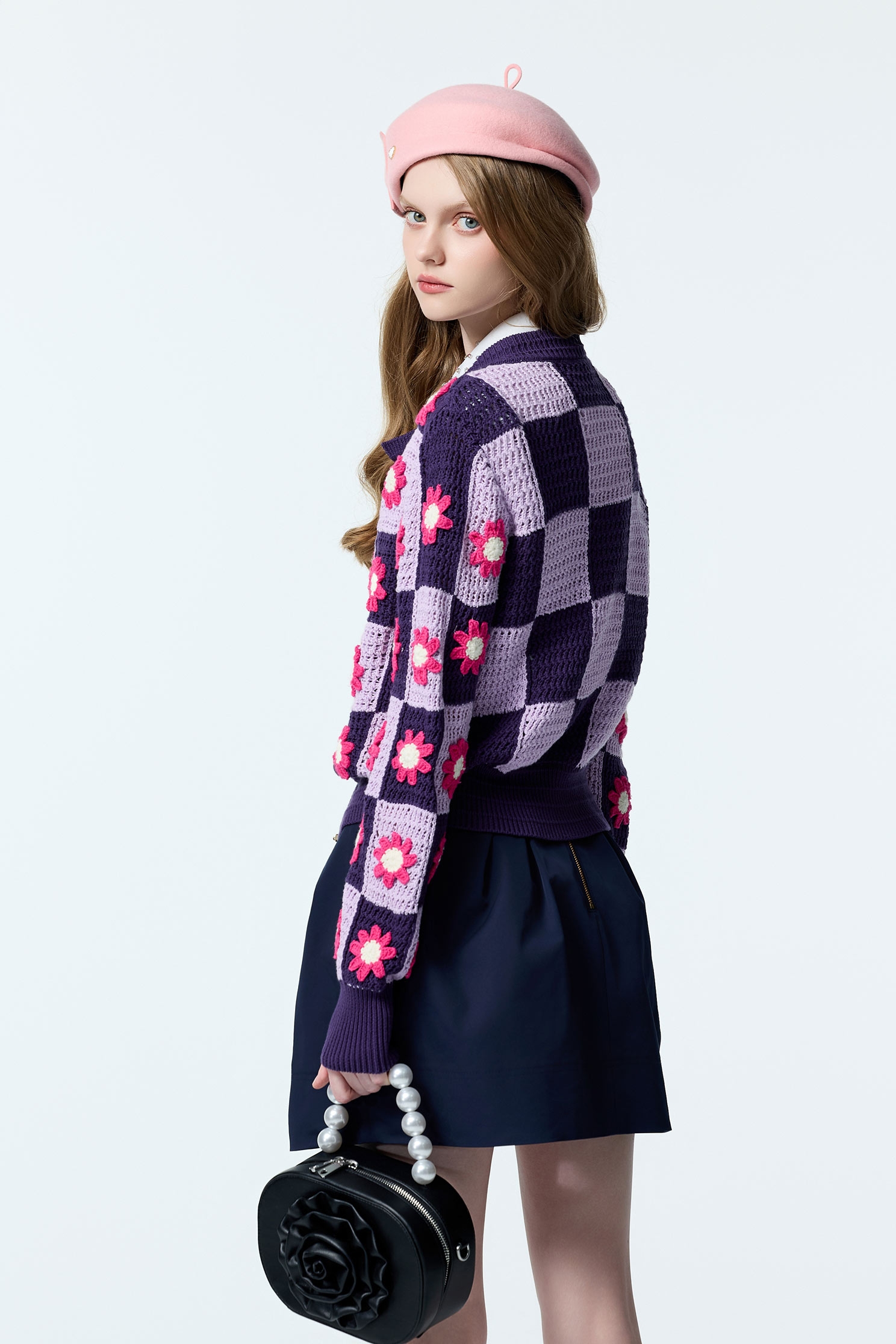 Floral Crochet Knit Patchwork CardiganFloral Crochet Knit Patchwork Cardigan,Outerwear,Season (AW) Look,Valentine,Cotton,blossoms,Knitted,Knitted coats