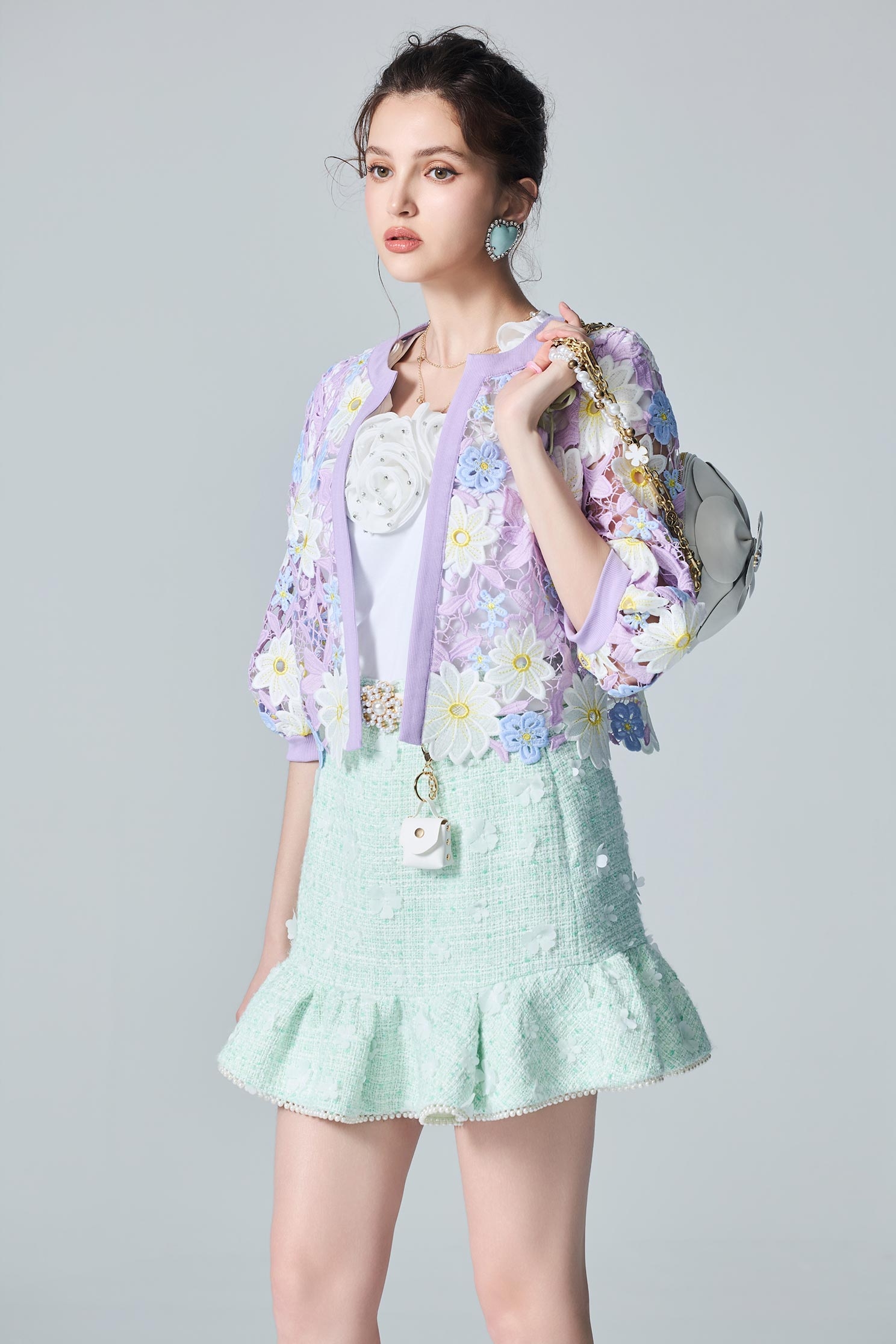 Embroidery Floral Lace OuterwearEmbroidery Floral Lace Outerwear,Jackets,Embroidered,Outerwear,Season (AW) Look,Cardigans,Lace