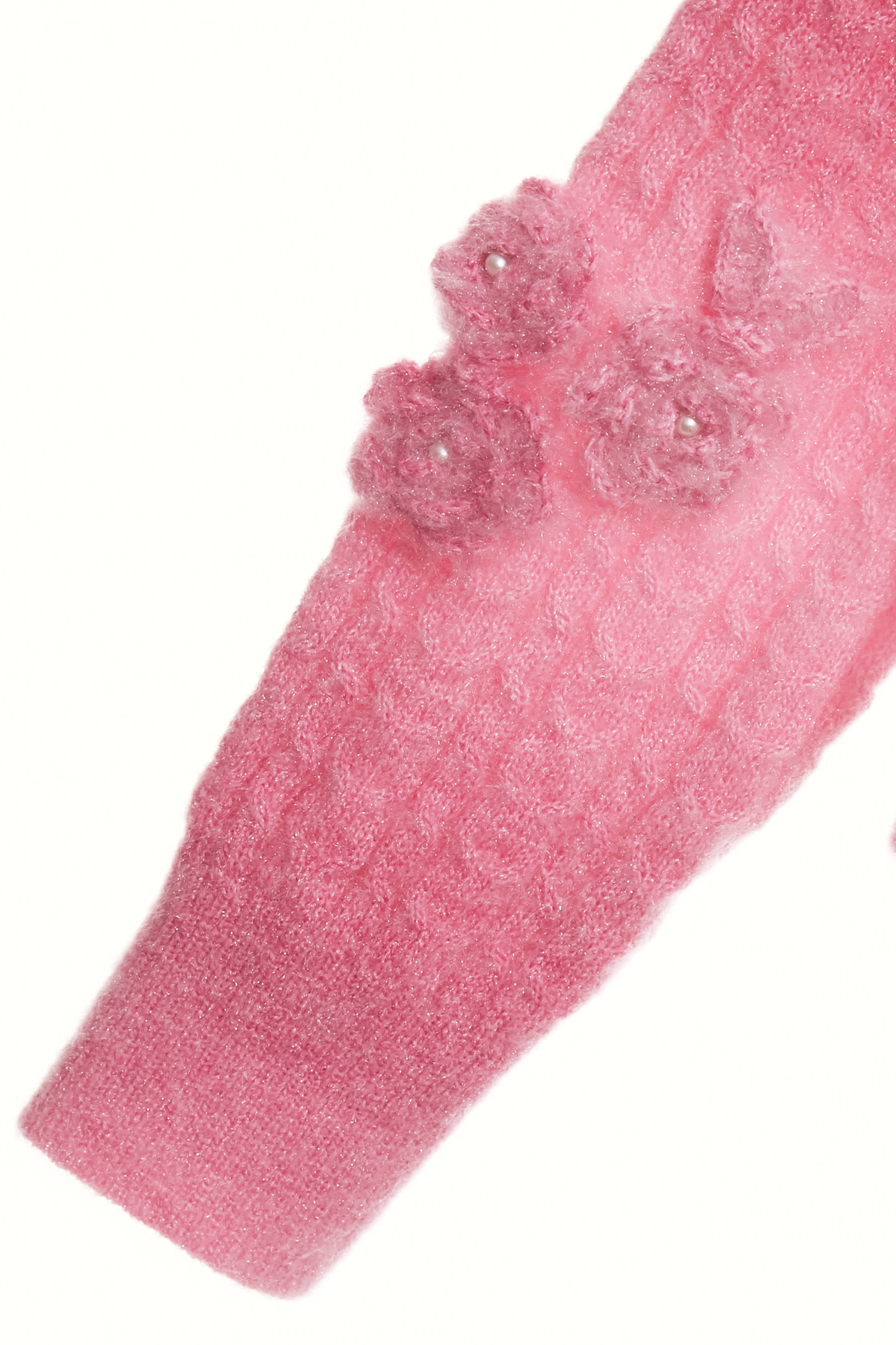 Rose Detail Pink Gradient Knit JacketRose Detail Pink Gradient Knit Jacket,pearl,Season (AW) Look,Knitted,Knitted coats