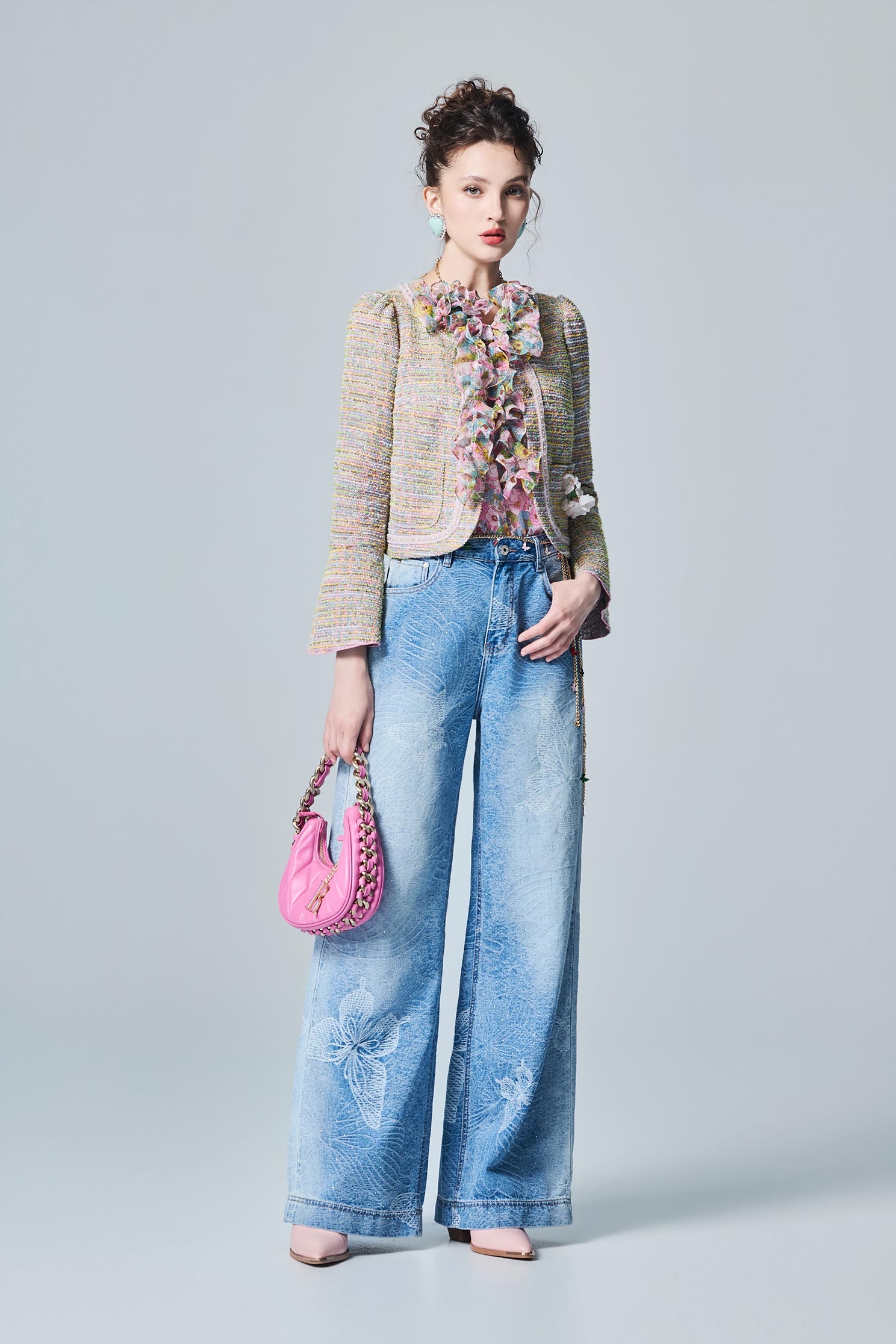 Bell Sleeve Tweed JacketBell Sleeve Tweed Jacket,Jackets,Outerwear,Season (AW) Look