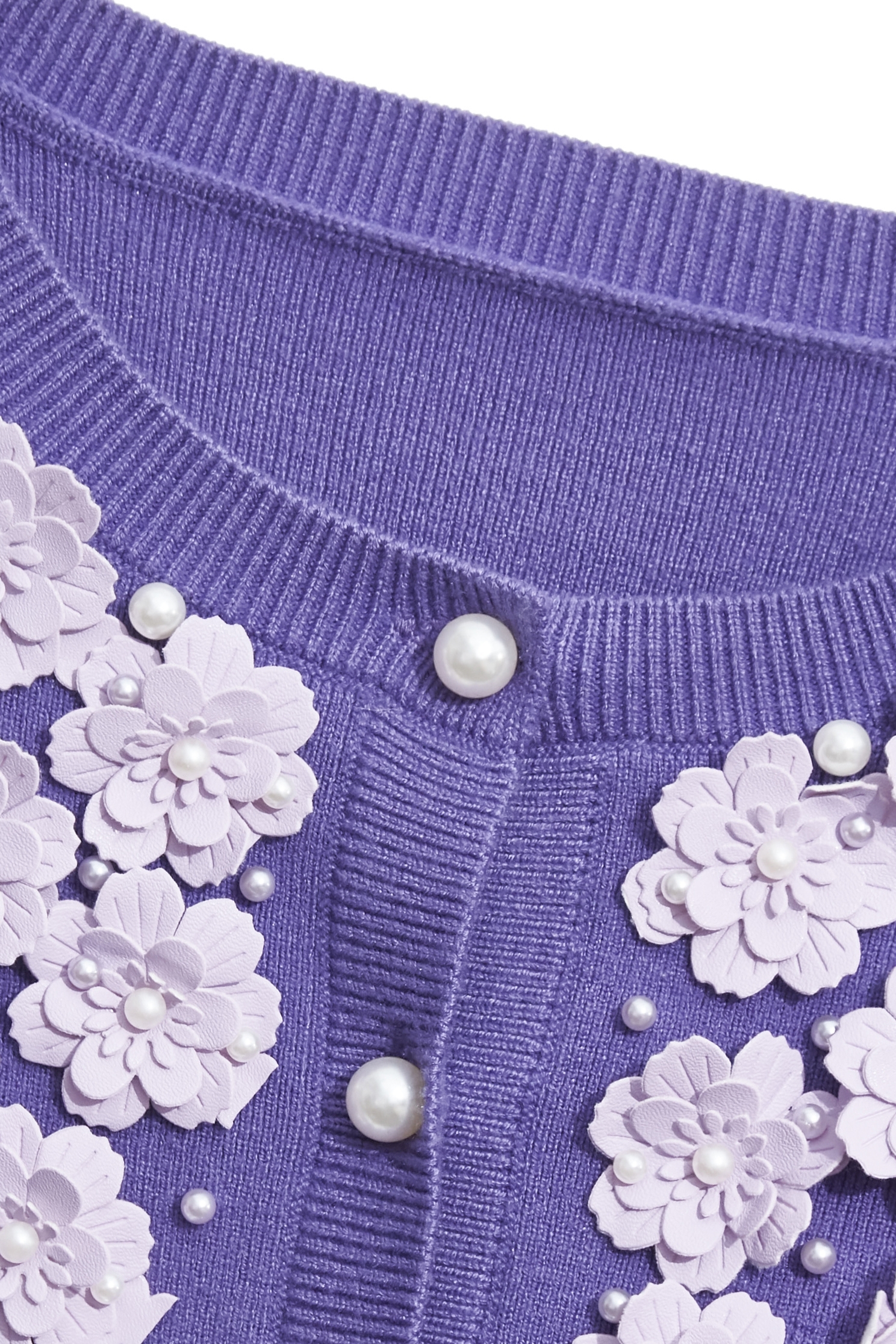 Floral Detail Purple Knit CardiganFloral Detail Purple Knit Cardigan,Jackets,Outerwear,pearl,Season (AW) Look,Knitted,Knitted coats
